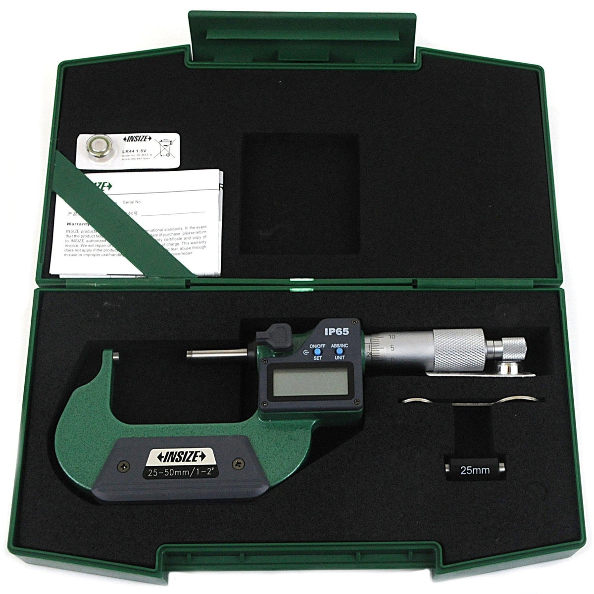 INSIZE Measuring Equipment Insize Digital Spherical Anvil Tube Micrometer 25-50mm/1-2" Range Series 3560-50SA