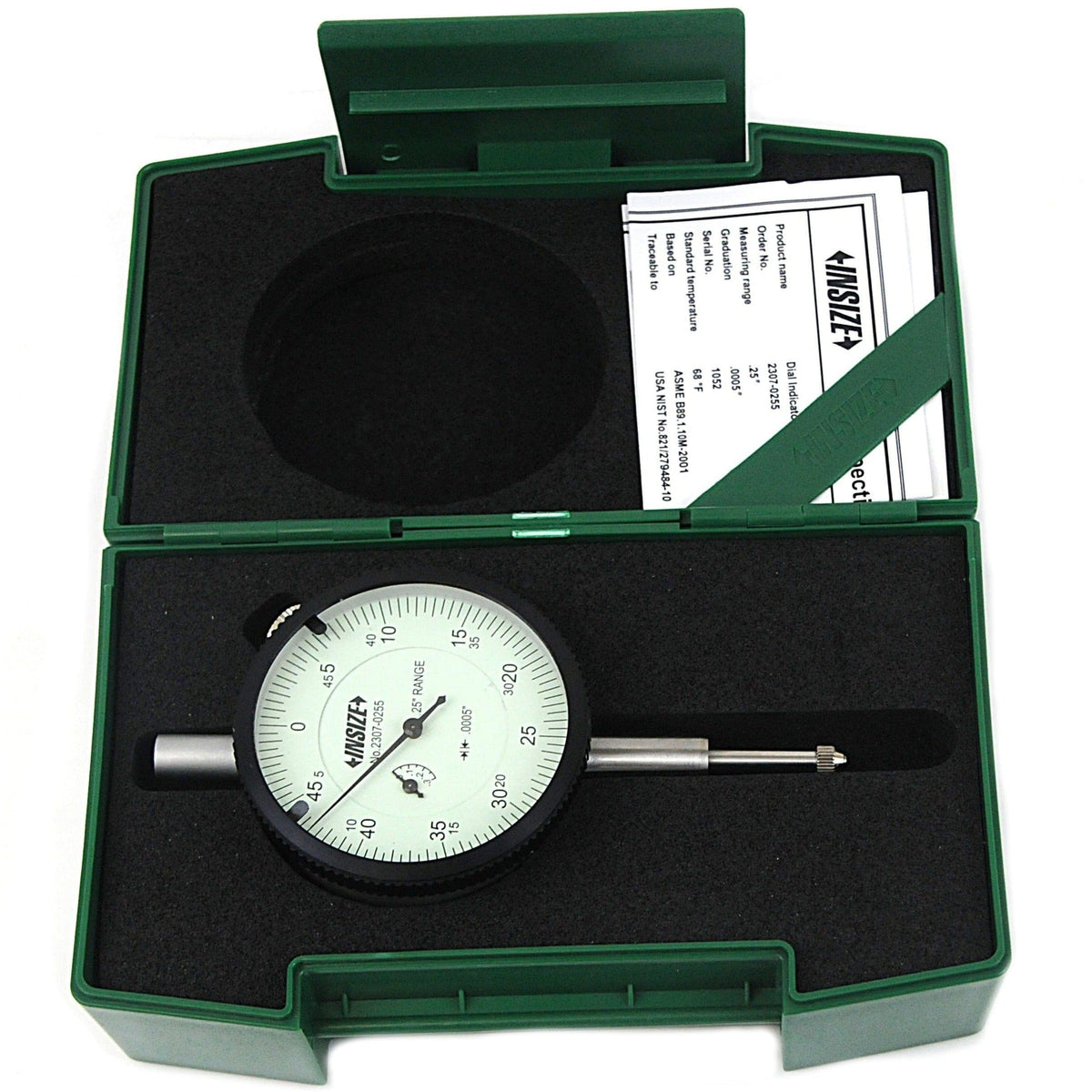 INSIZE Measuring Equipment Insize Imperial Lug Back Dial Indicator 0.25" Range Series 2307-0255