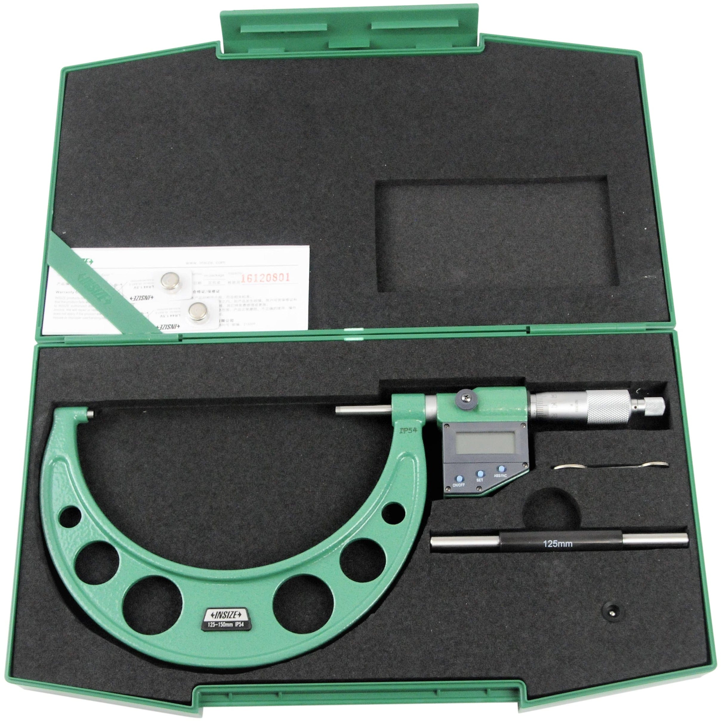 INSIZE Measuring Equipment Insize IP65 Digital Outside Micrometer 125-150MM / 5-6"Range Series 3108-150A