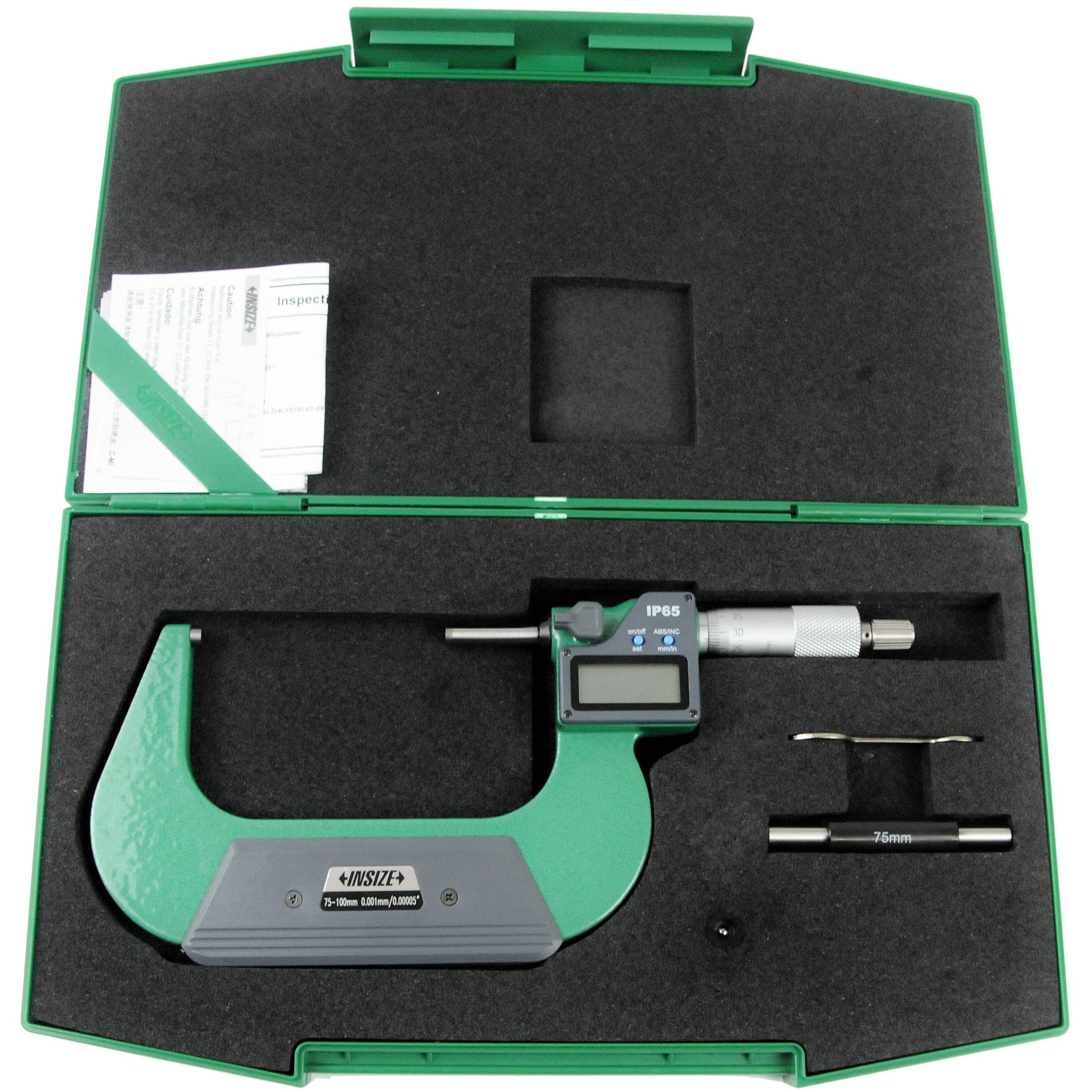 INSIZE Measuring Equipment Insize IP65 Digital Outside Micrometer 75-100mm / 4-5"Range Series 3101-100A