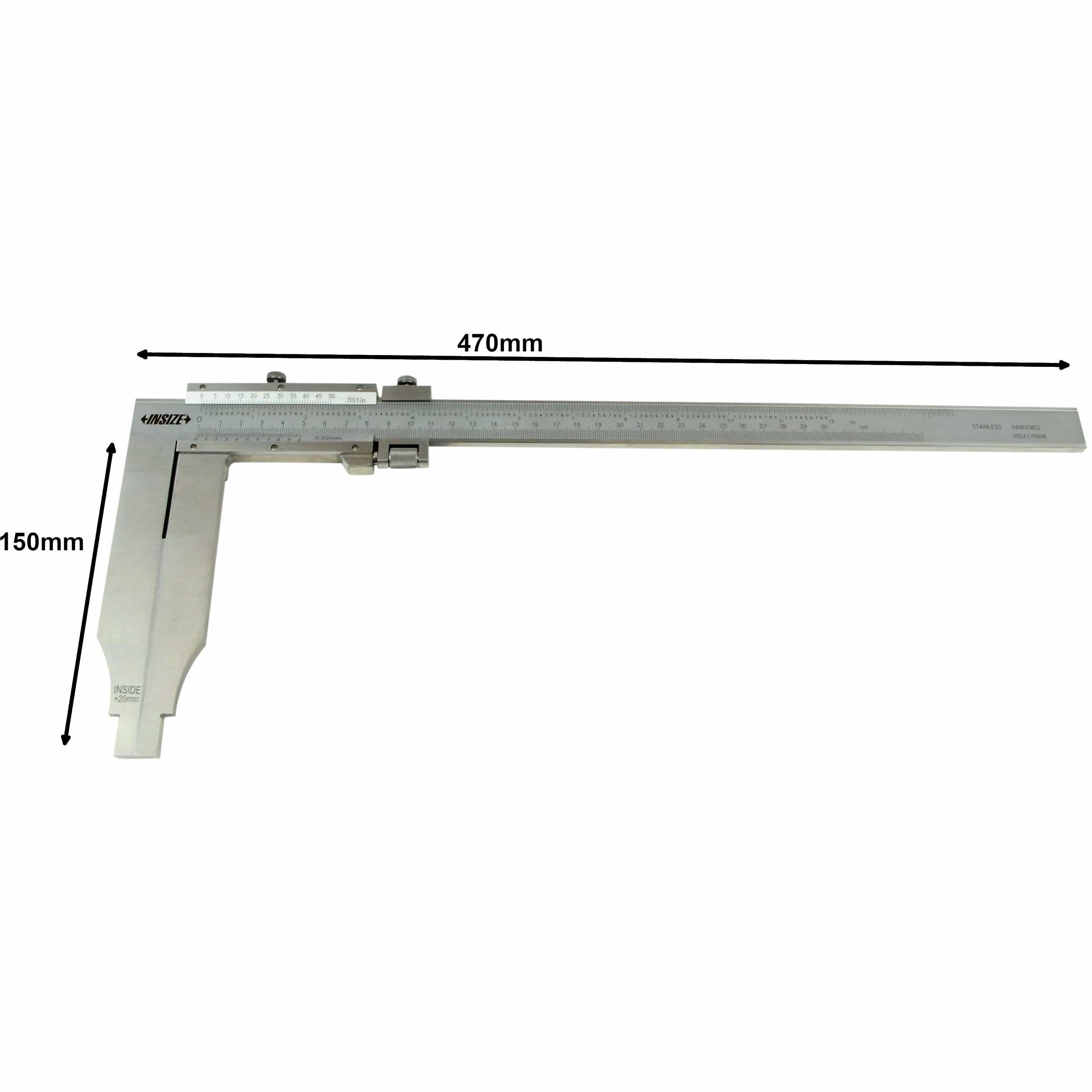 INSIZE Measuring Equipment Insize Long Jaw Vernier Caliper 0-300mm/0-12" Range Series 1215-322