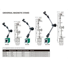INSIZE Measuring Equipment Insize Mechanical Lock Magnetic Stand 80 kg Force Series 6210-80