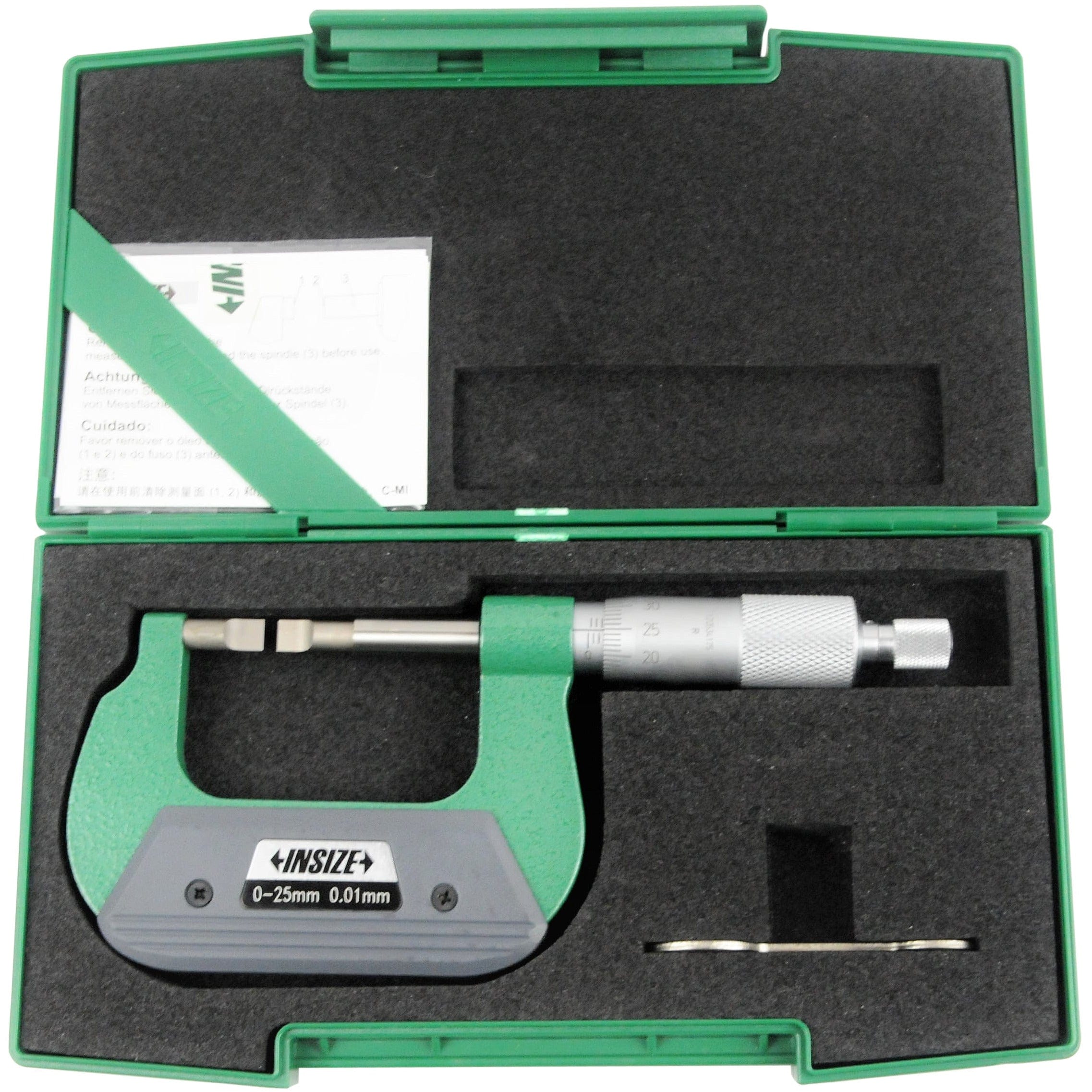 INSIZE Measuring Equipment Insize Metric Outside Blade Micrometer 0-25mm Range Series 3232-25BA