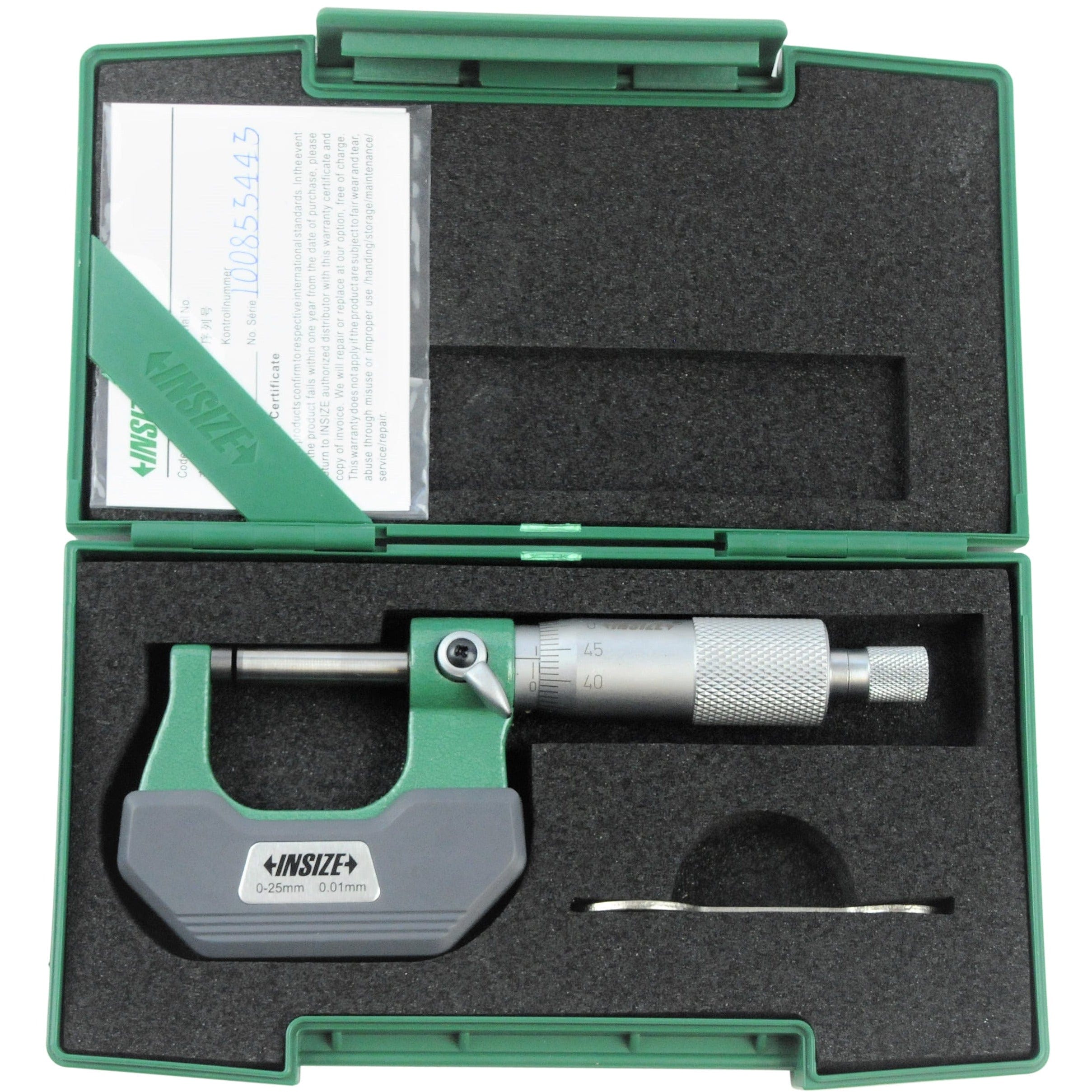 INSIZE Measuring Equipment Insize Outside Micrometer 0-25mm Range Series 3202-25A