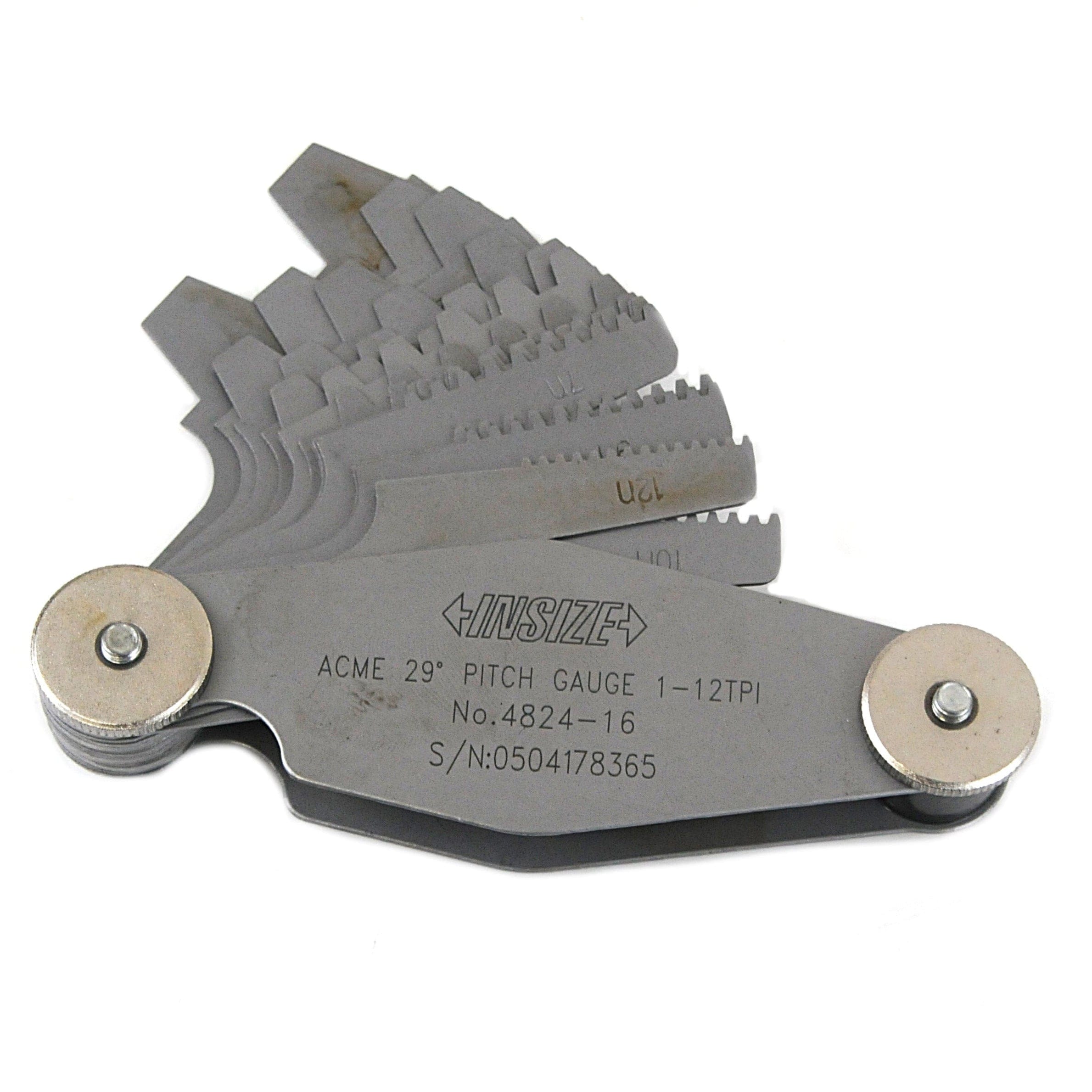 INSIZE Measuring Equipment Insize Pitch Gauge 1-12TPI Range Series 4824-16