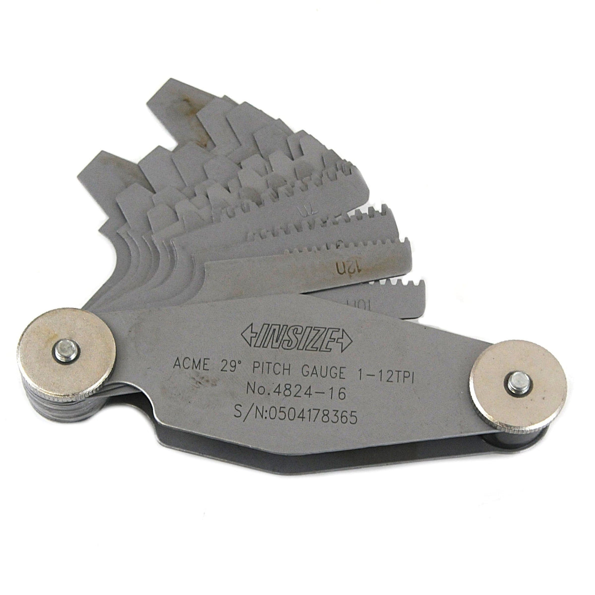 INSIZE Measuring Equipment Insize Pitch Gauge 1-12TPI Range Series 4824-16