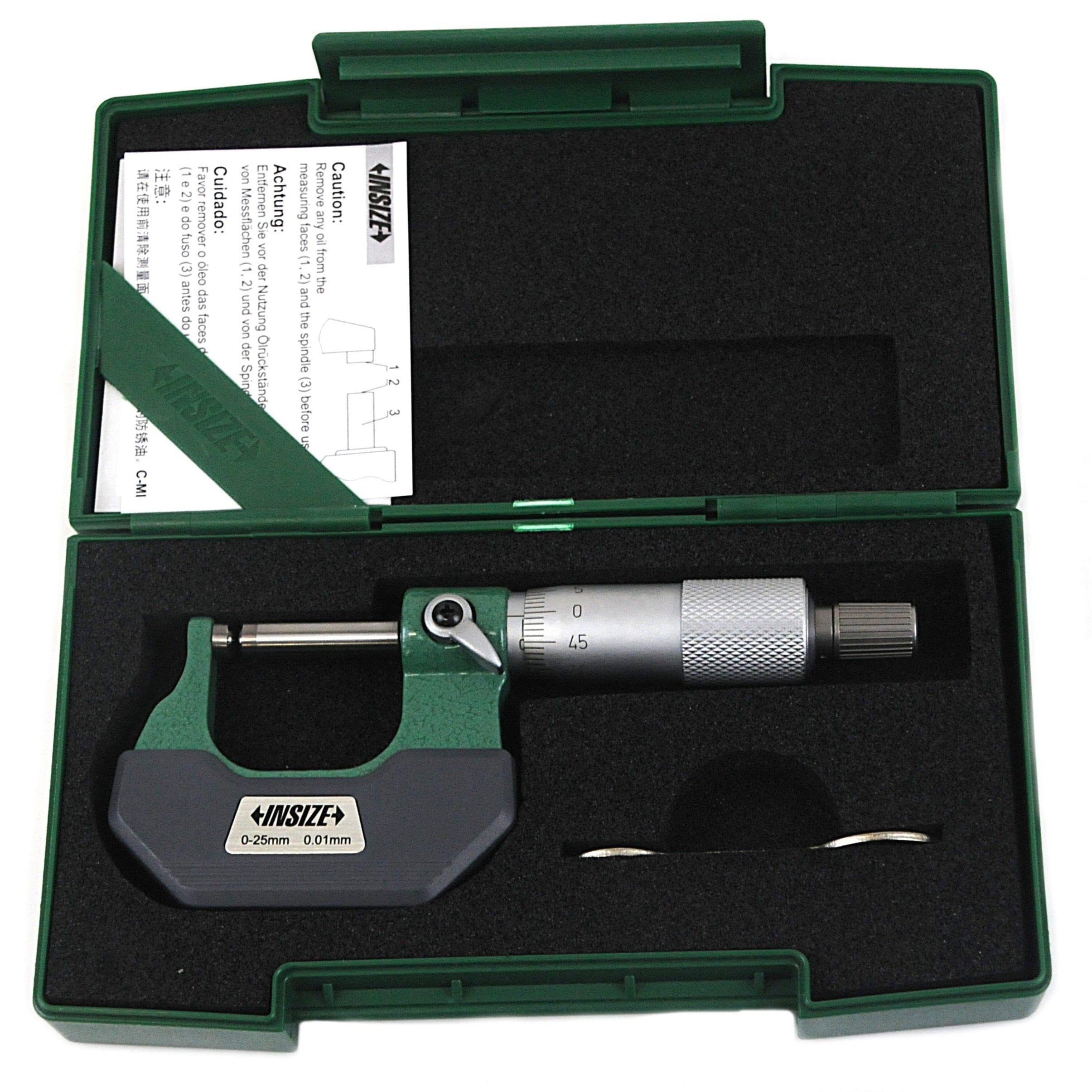 INSIZE Measuring Equipment Insize Spherical Anvil Tube Micrometer 0-25mm Type B Series 3260-25SA