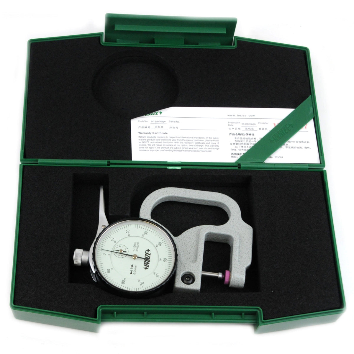 INSIZE Measuring Equipment Insize Thickness Gauge 0-10mm x 0.01mm Range Series 2364-10B