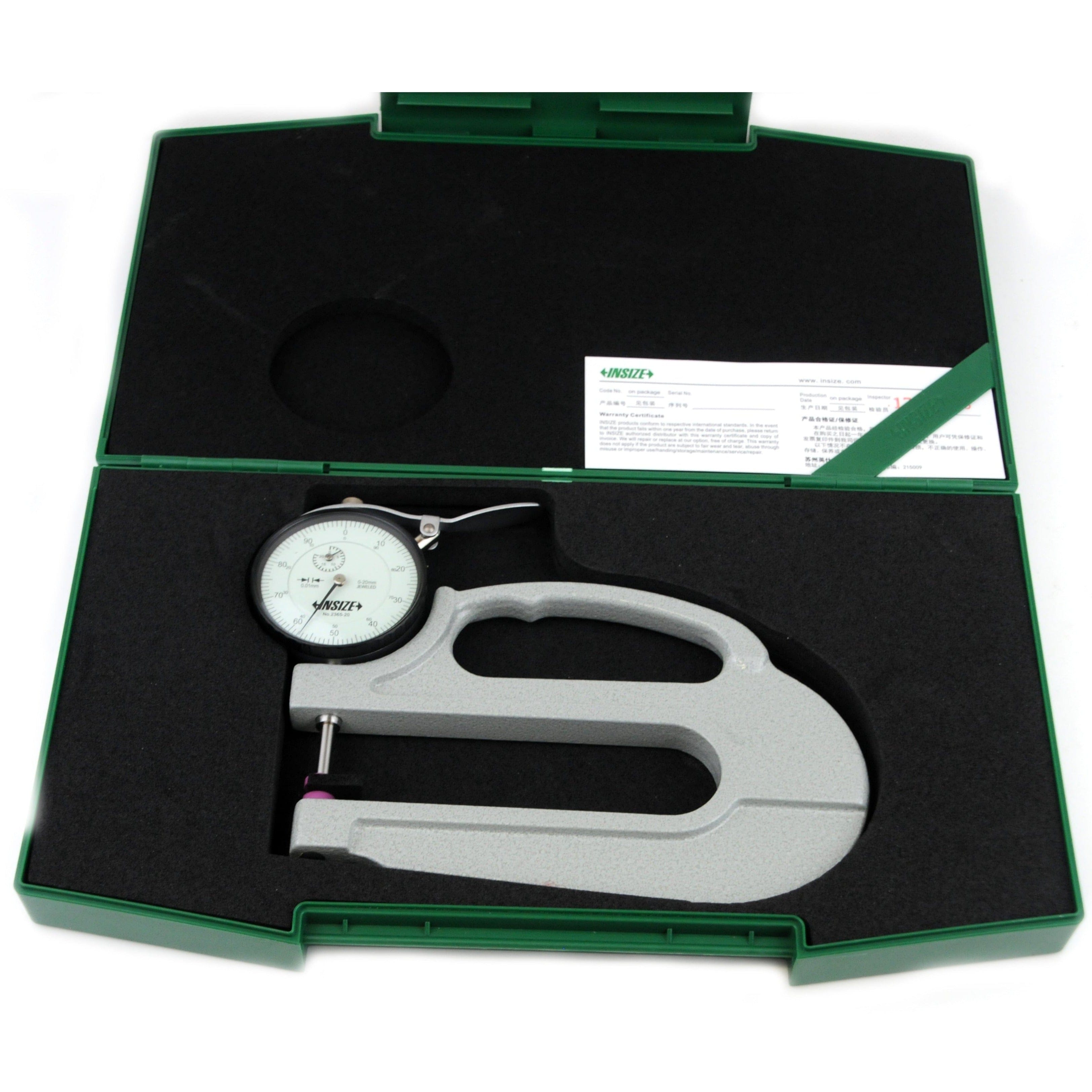 INSIZE Measuring Equipment Insize Thickness Gauge 0-20mm x 0.01mm Range Series 2365-20
