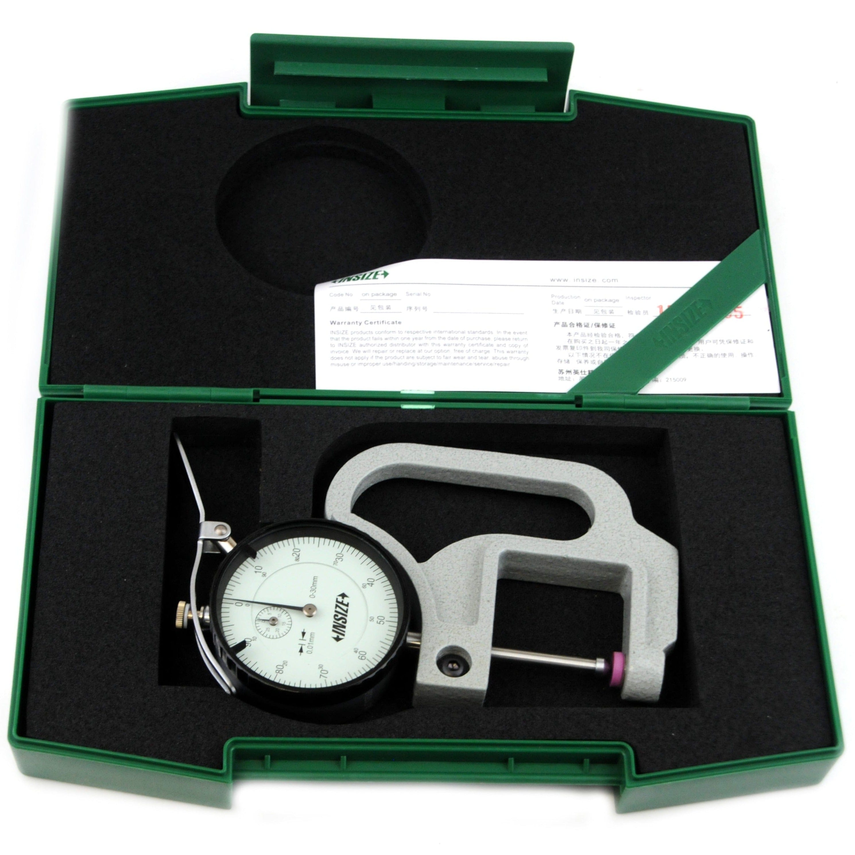 INSIZE Measuring Equipment Insize Thickness Gauge 0-30mm x 0.01mm Range Series 2366-30B