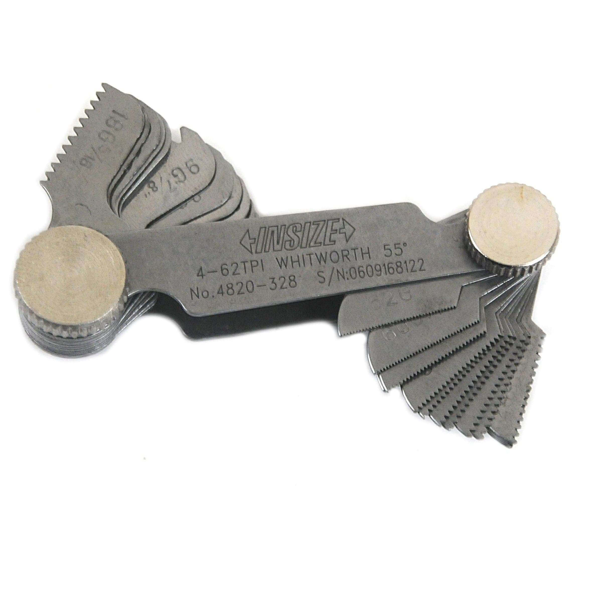 INSIZE Measuring Equipment Insize Whitworth 55° Screw Pitch Gauge 4-62TPI Range Series 4820-328