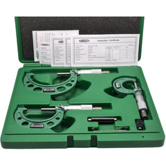 Insize Metric Outside Micrometer 3 Piece Set 0-75mm Range Series 3203-753A - Twin Eagle Imports