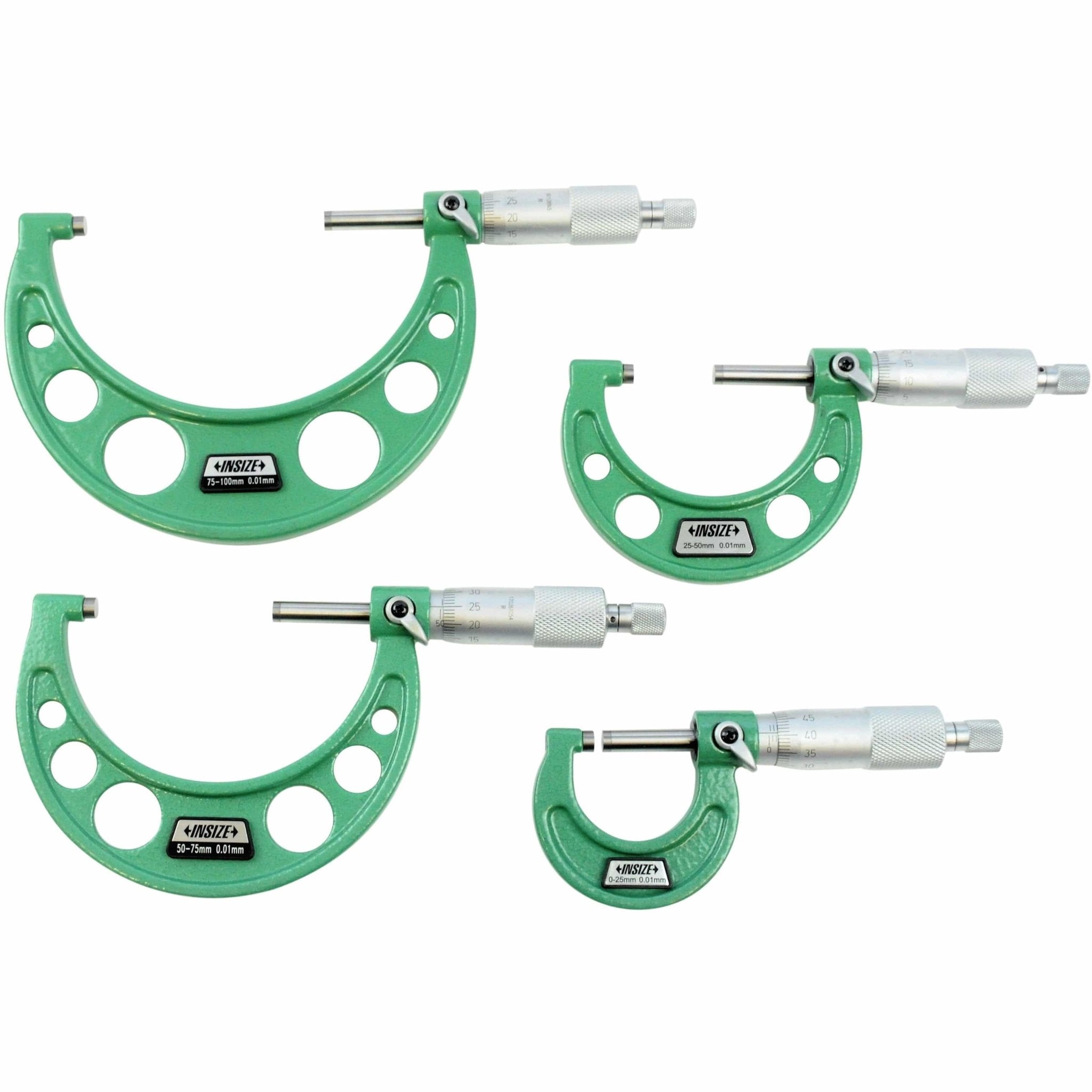 Insize Metric Outside Micrometer Set 0-300mm Range Series 3203-3012A - Twin Eagle Imports