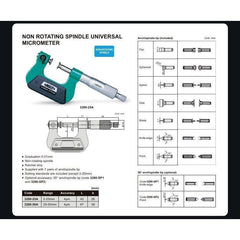 Insize Non-Rotating Micrometer with Anvil/spindle tips 0-1" Range Series 3280-1 - Twin Eagle Imports