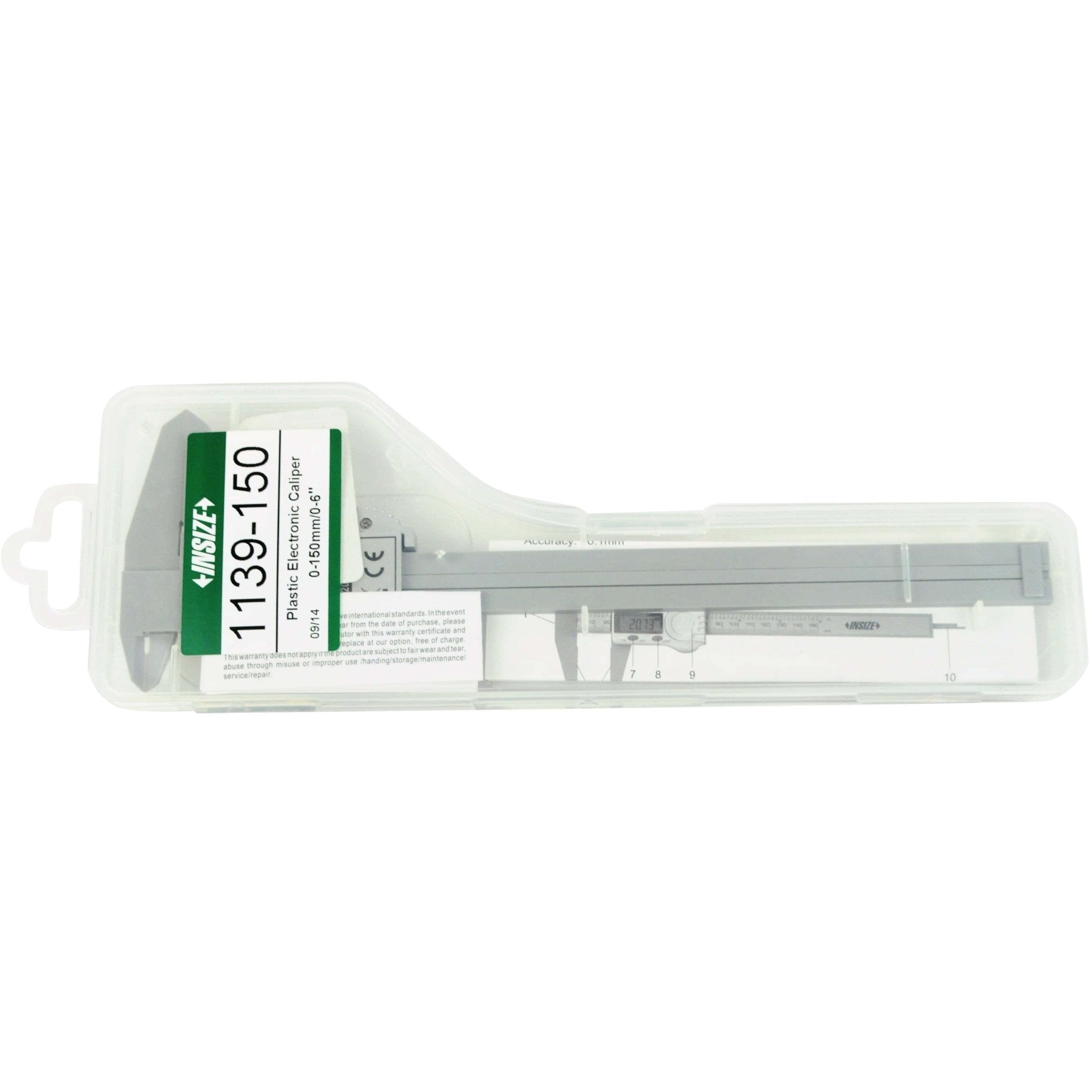 Insize Plastic Digital Caliper 0-150mm/0-6" Range Series 1139-150 - Twin Eagle Imports