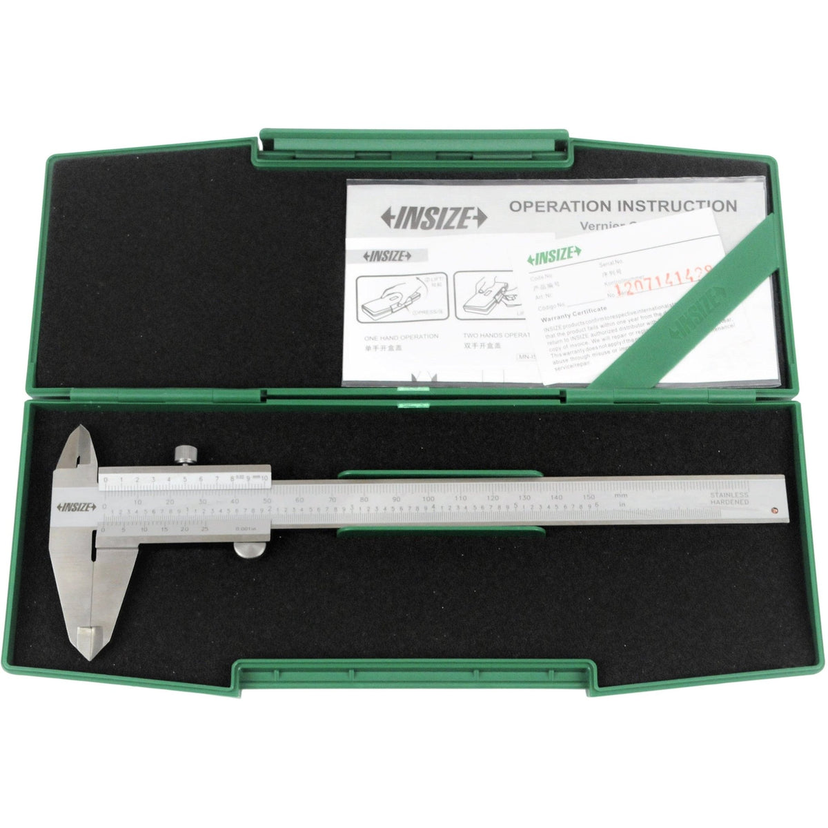 Insize Vernier Caliper 0-150mm/0-6" Range Series 1205-1502E - Twin Eagle Imports