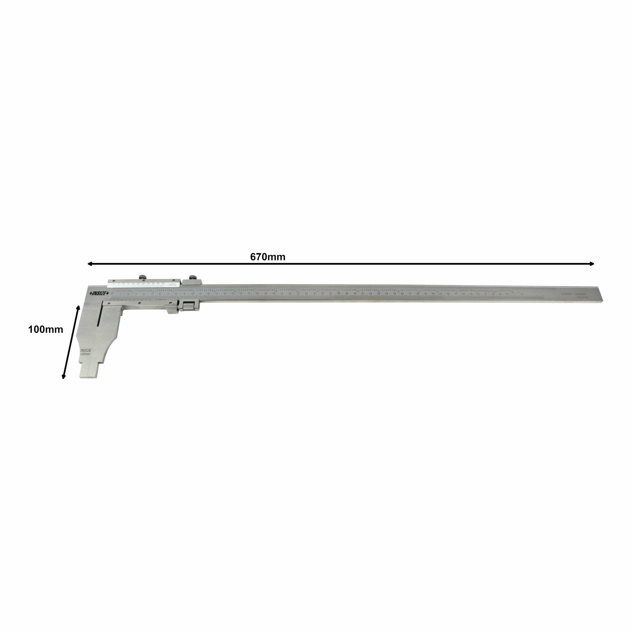 Insize Vernier Caliper 0-500mm/0-20" Range Series 1214-500 - Twin Eagle Imports