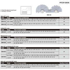 Insize Thread Pitch Gauge Series 4820-450  Metric 60 Degree Whitworth 55 Degree