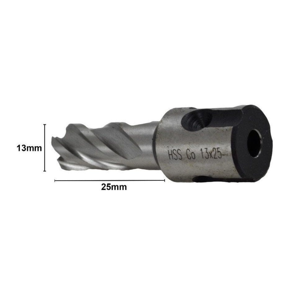 Twin Eagle Imports Annular Cutter 13 x 25mm D.O.C HSS Weldon Shank Annular Cutter