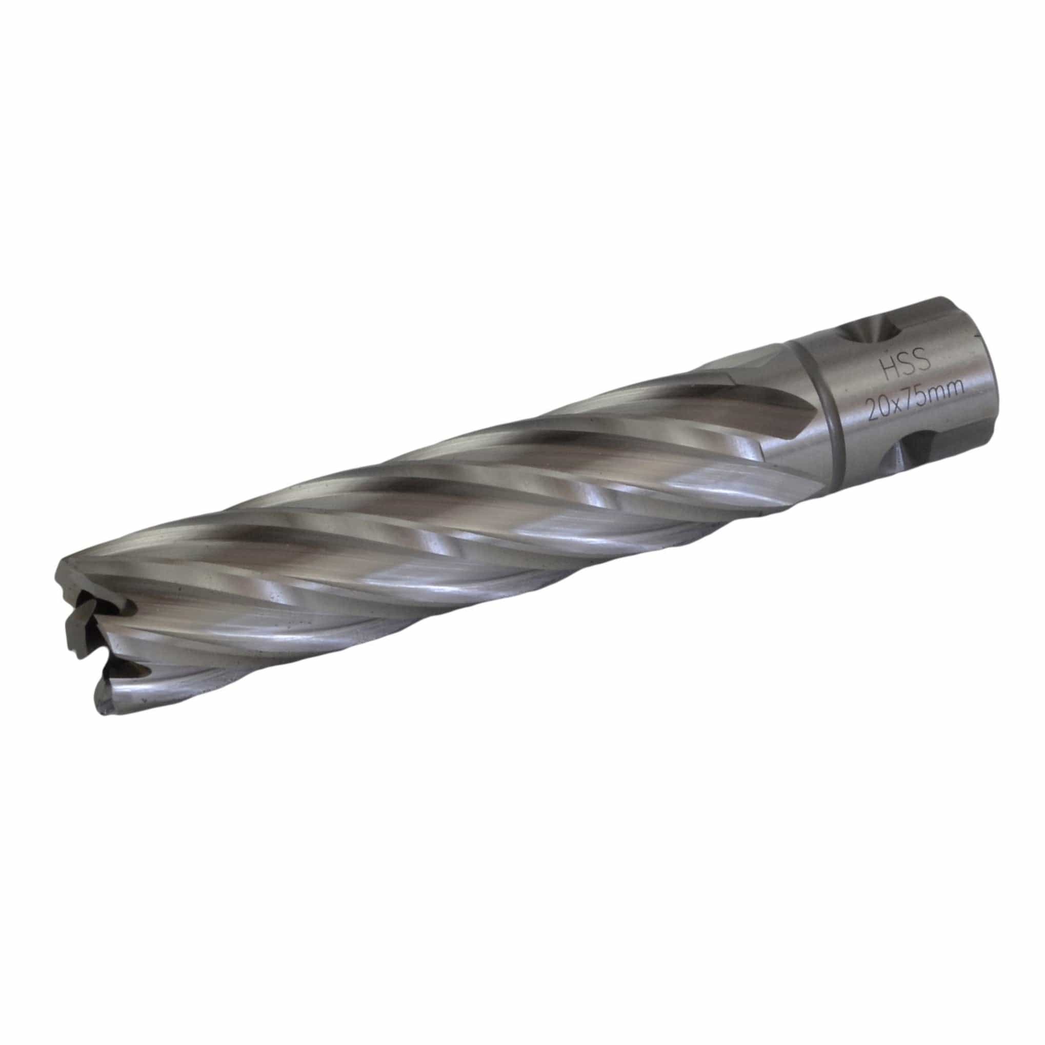 Twin Eagle Imports Annular Cutter 20 x 75mm D.O.C HSS Weldon Shank Annular Cutter