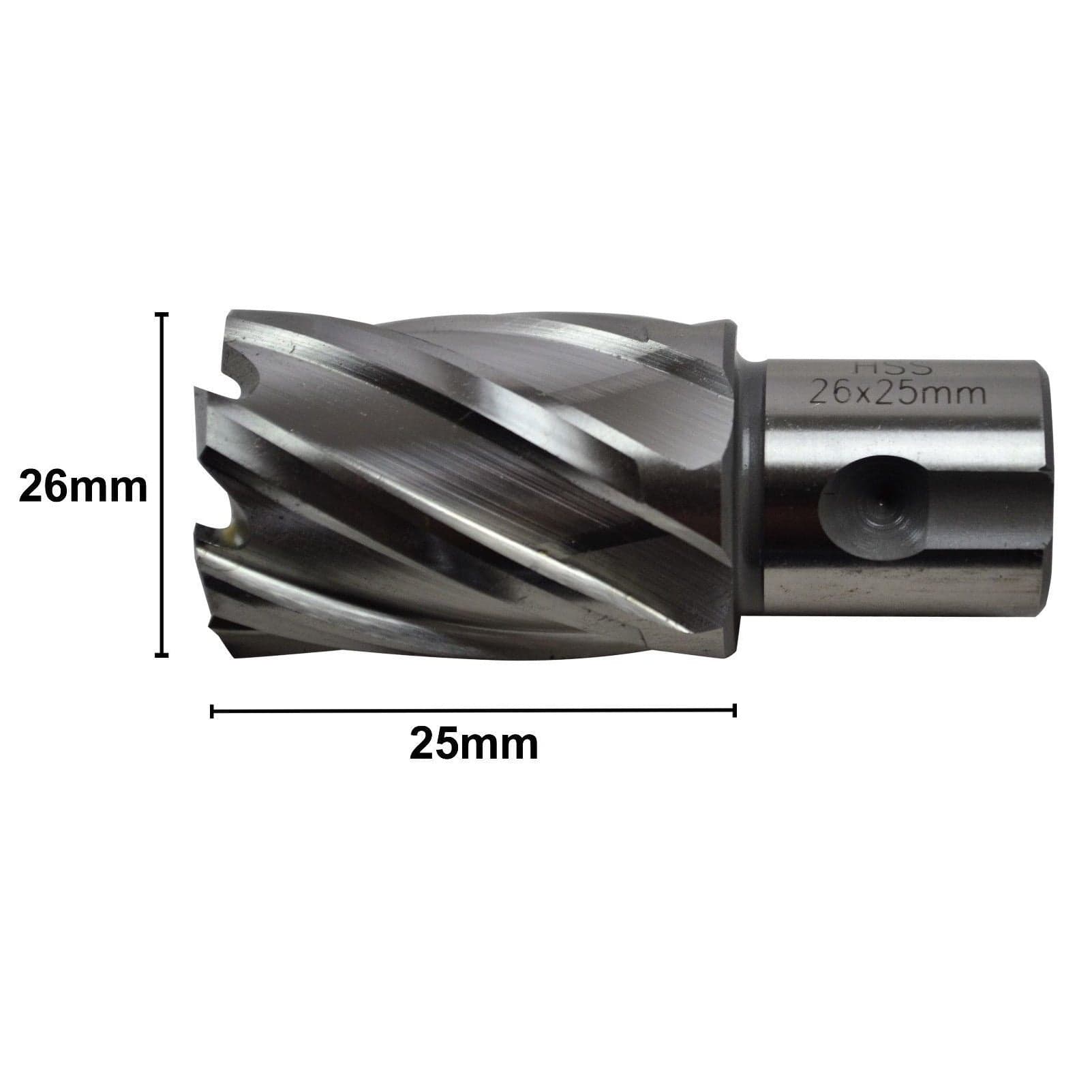 Twin Eagle Imports Annular Cutter 26 x 25mm D.O.C HSS Weldon Shank Annular Cutter