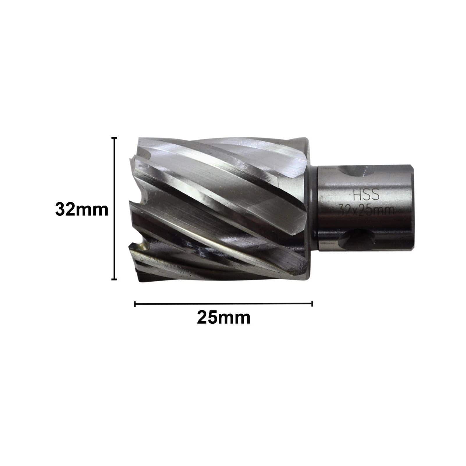 Twin Eagle Imports Annular Cutter 32 x 25mm D.O.C HSS Weldon Shank Annular Cutter