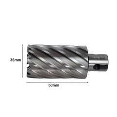 Twin Eagle Imports Annular Cutter 36 x 50mm D.O.C HSS Weldon Shank Annular Cutter