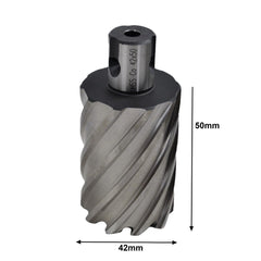 Twin Eagle Imports Annular Cutter 42 x 50mm D.O.C HSS Weldon Shank Annular Cutter