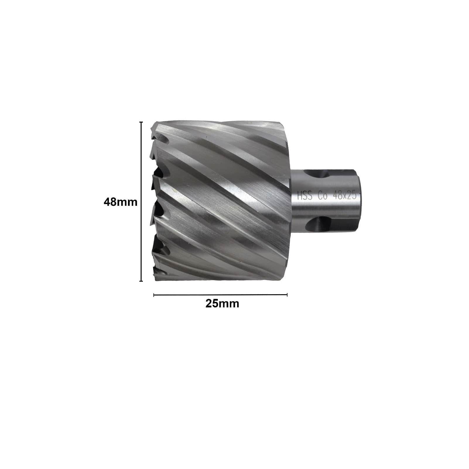 Twin Eagle Imports Annular Cutter 48 x 25mm D.O.C HSS Weldon Shank Annular Cutter