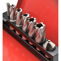 Twin Eagle Imports Annular Cutter Kit 7 PC Weldon Shank HSS Annular Cutter Set with Countersink