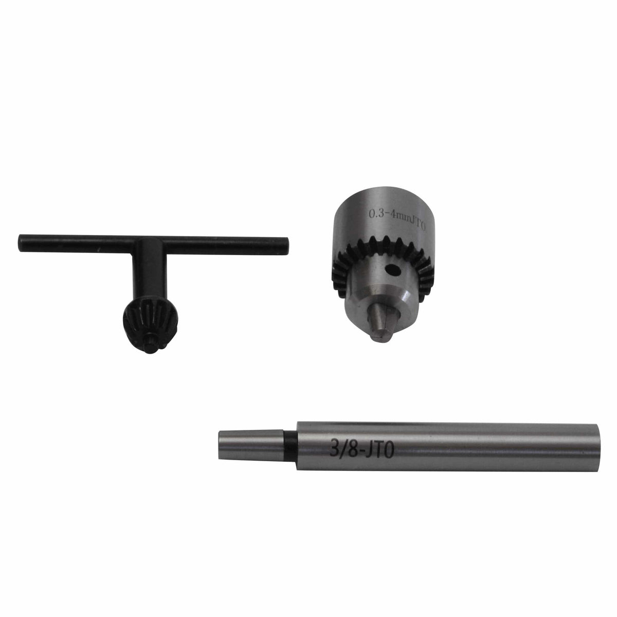 Twin Eagle Imports Drill Chuck 0.3-4mm Key Drill Chuck with JT0 3/8 Straight Shank Arbor