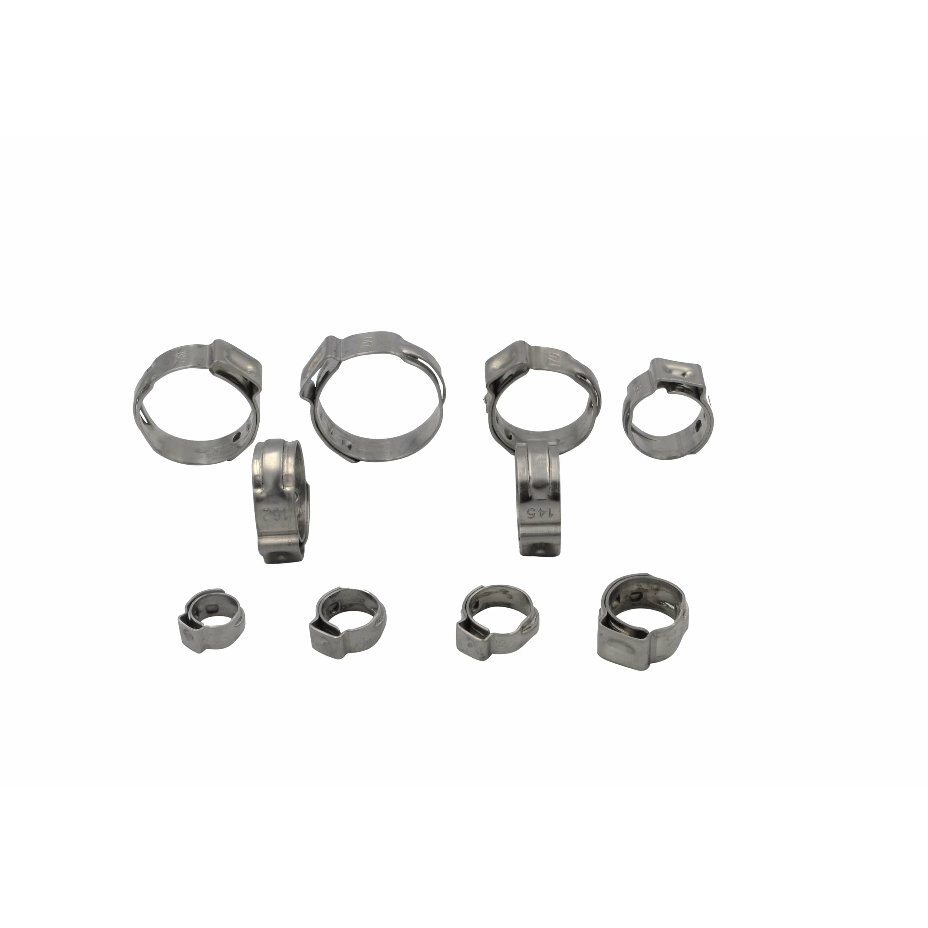 Twin Eagle Imports Grab Kits 100 Piece 304 Stainless Steel 8.8-10.5mm Ear Hose Clamp