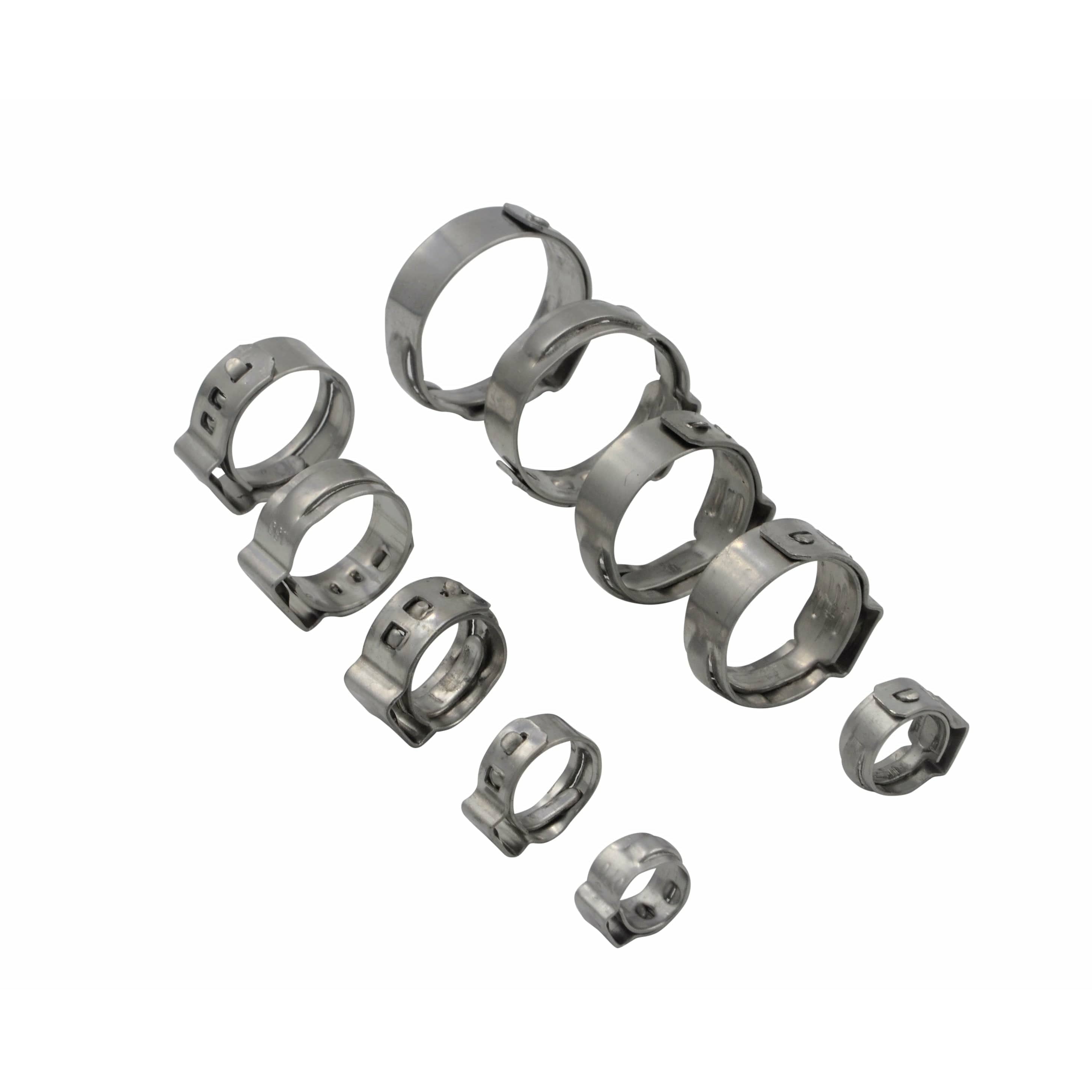 Twin Eagle Imports Grab Kits 100 Piece 304 Stainless Steel 9.6-11.3mm Ear Hose Clamp