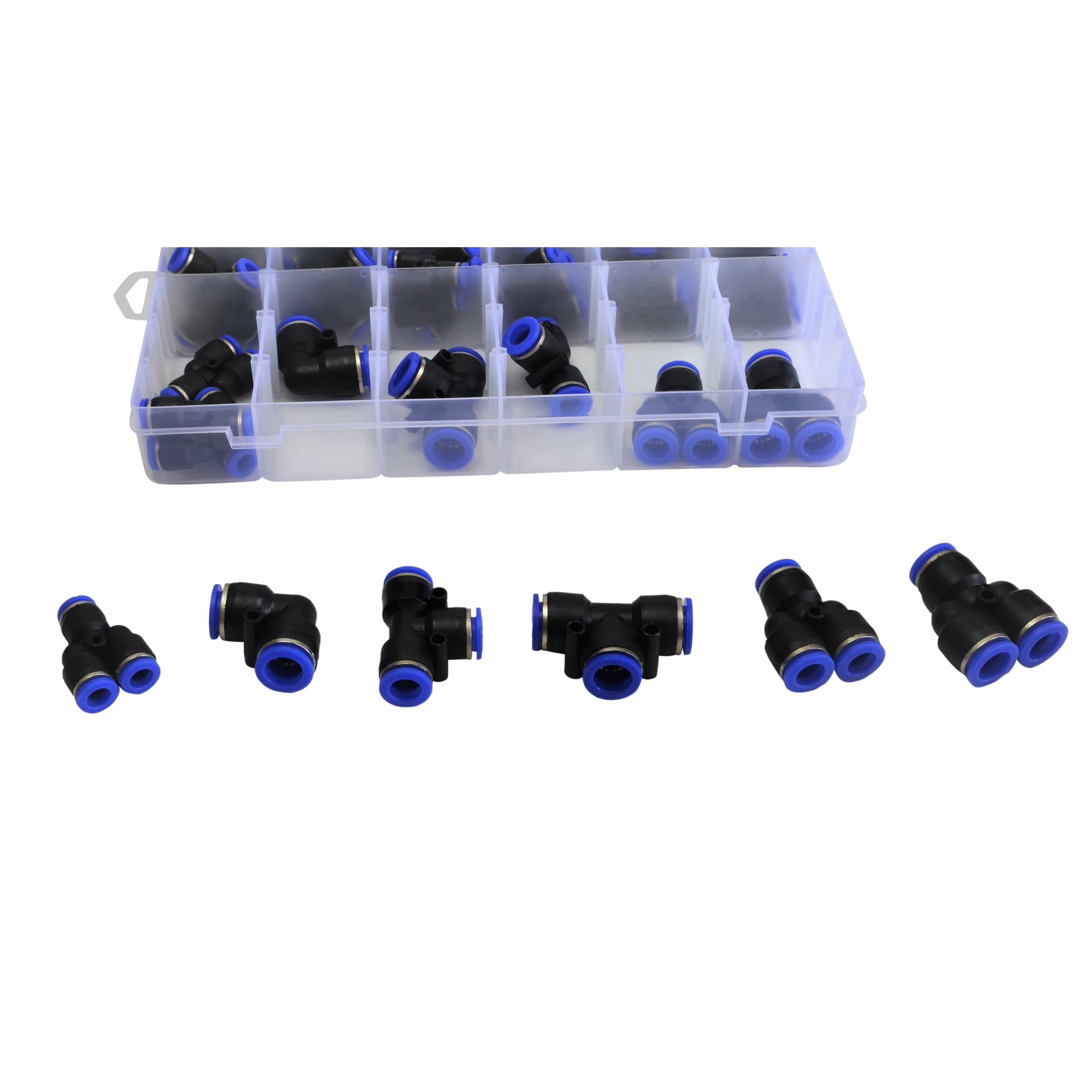 Twin Eagle Imports Grab Kits 118pc Pneumatic Push in Air Line Hose Joiner Grab Kits Assortmentt