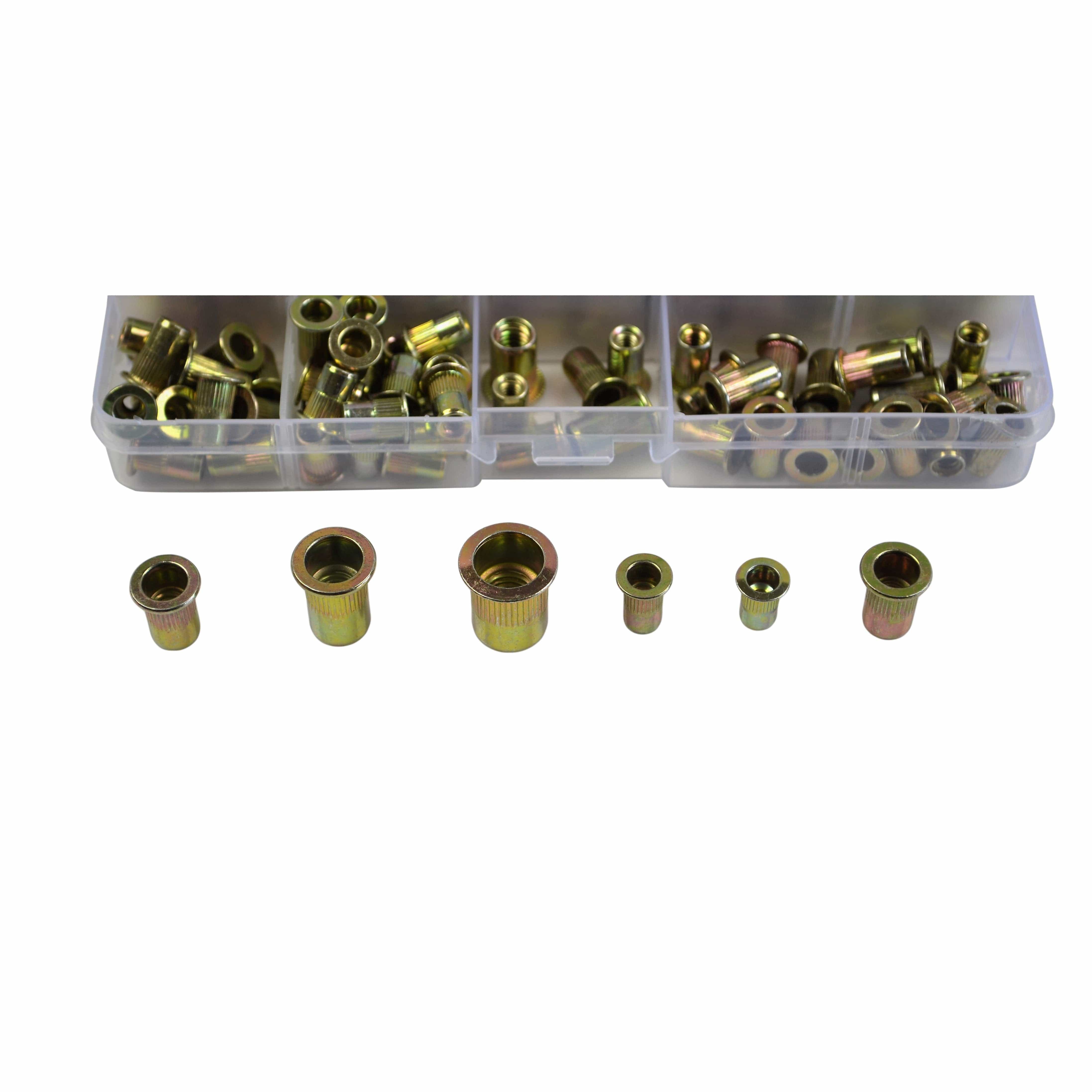 Twin Eagle Imports Grab Kits 120pc Imperial Steel Flange Head Nutserts Grab Kit Assortment