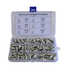 Twin Eagle Imports Grab Kits 120pc Imperial Steel Grease Nipples Grab Kit