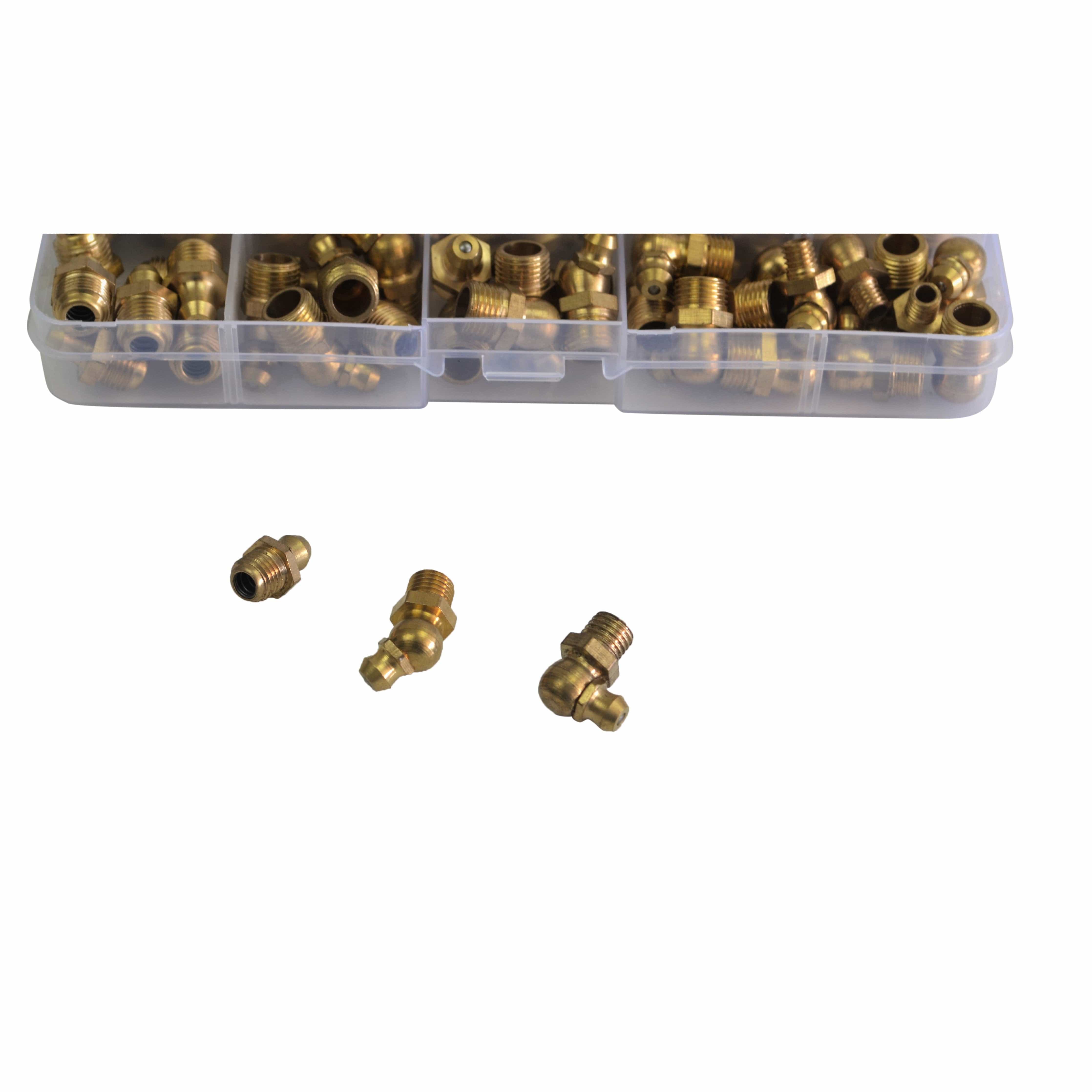 Twin Eagle Imports Grab Kits 135pc Grease Nipples Metric Brass Grab Kit
