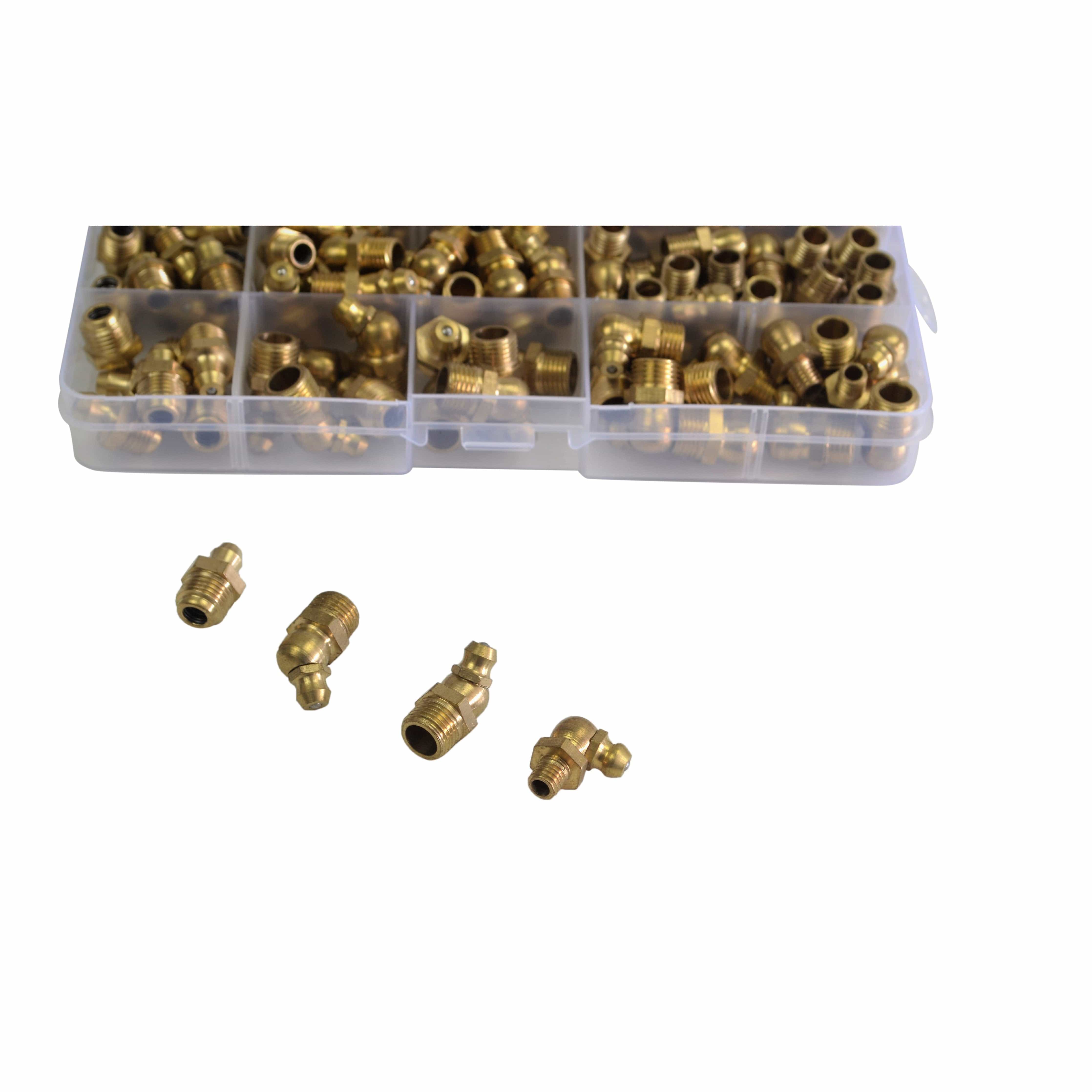 Twin Eagle Imports Grab Kits 135pc Grease Nipples Metric Brass Grab Kit