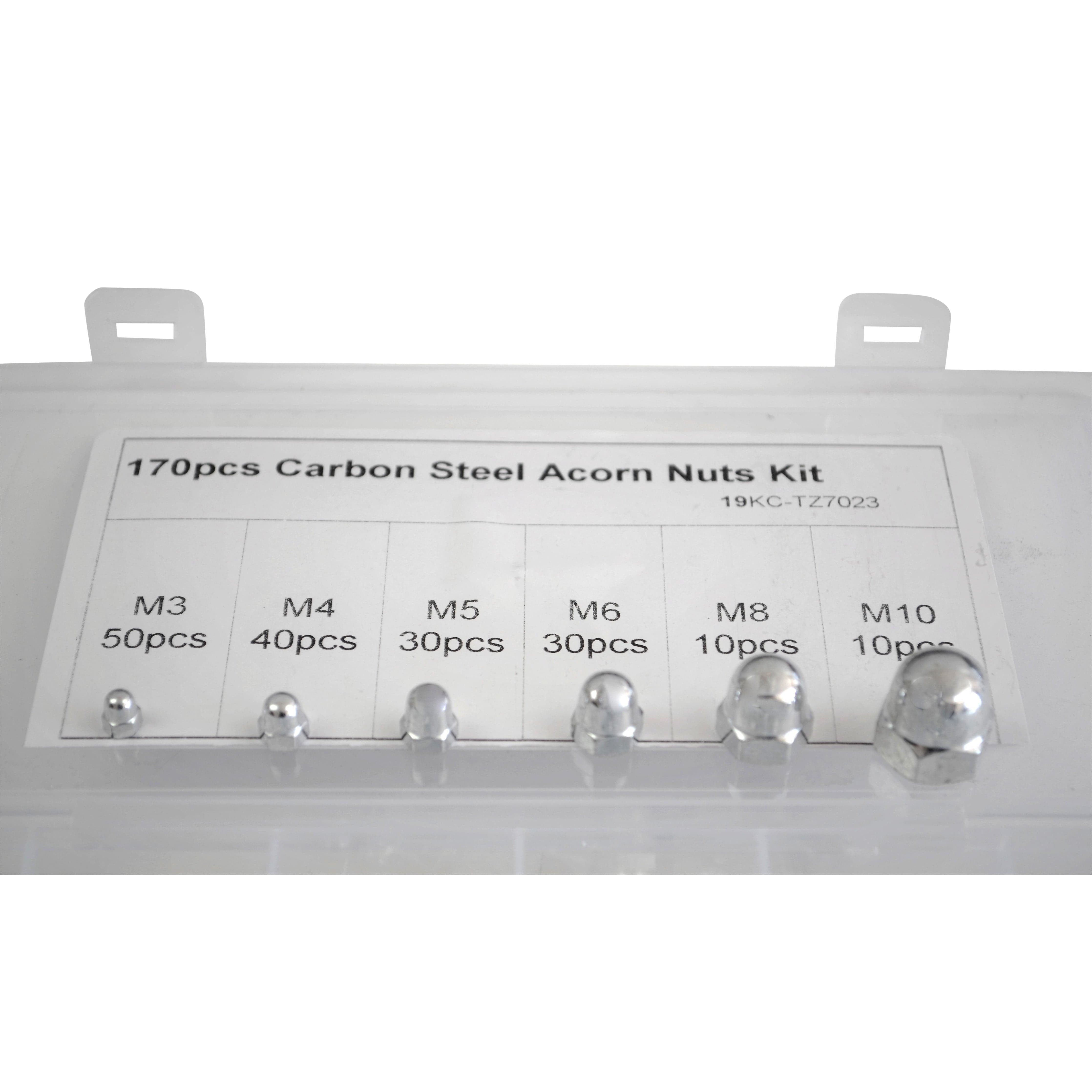 Twin Eagle Imports Grab Kits 170pc Metric Acorn Nut Carbon Steel Grab Kit Assortment