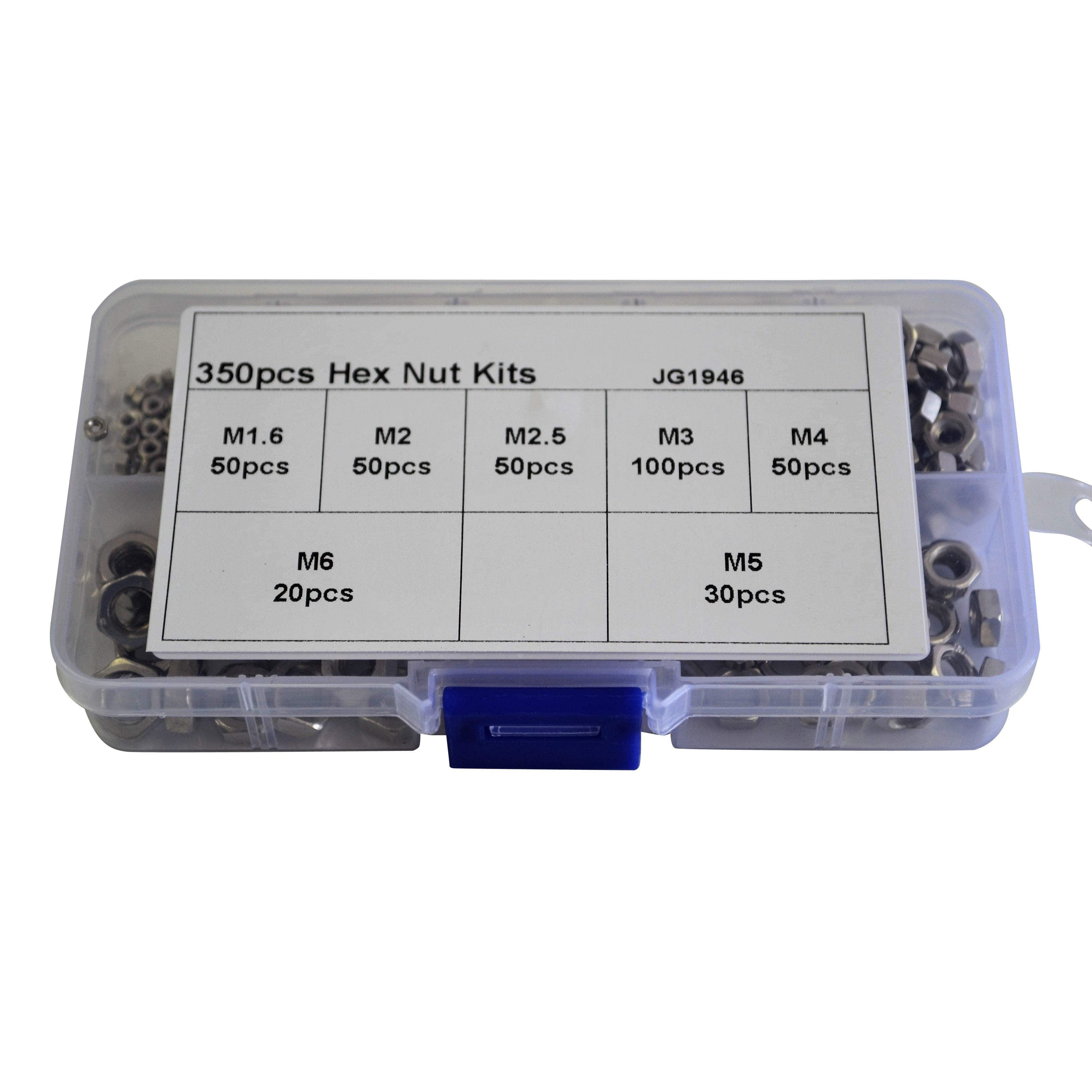 Twin Eagle Imports Grab Kits 350pc Metric Stainless Steel Hex Nut Grab Kit Assortment