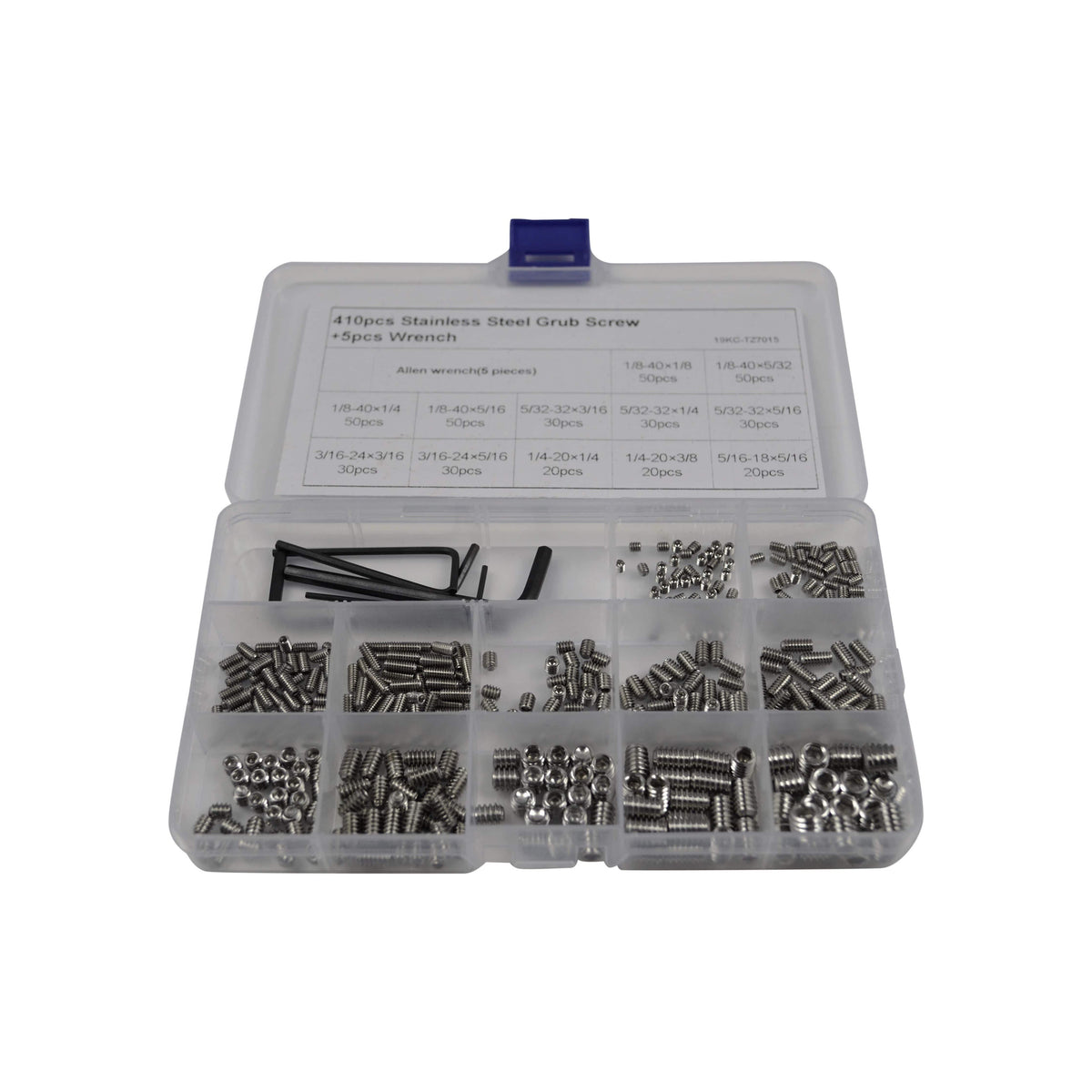 Twin Eagle Imports Grab Kits 410pc Imperial Stainless Steel Grub Screw Grab Kit Assortment
