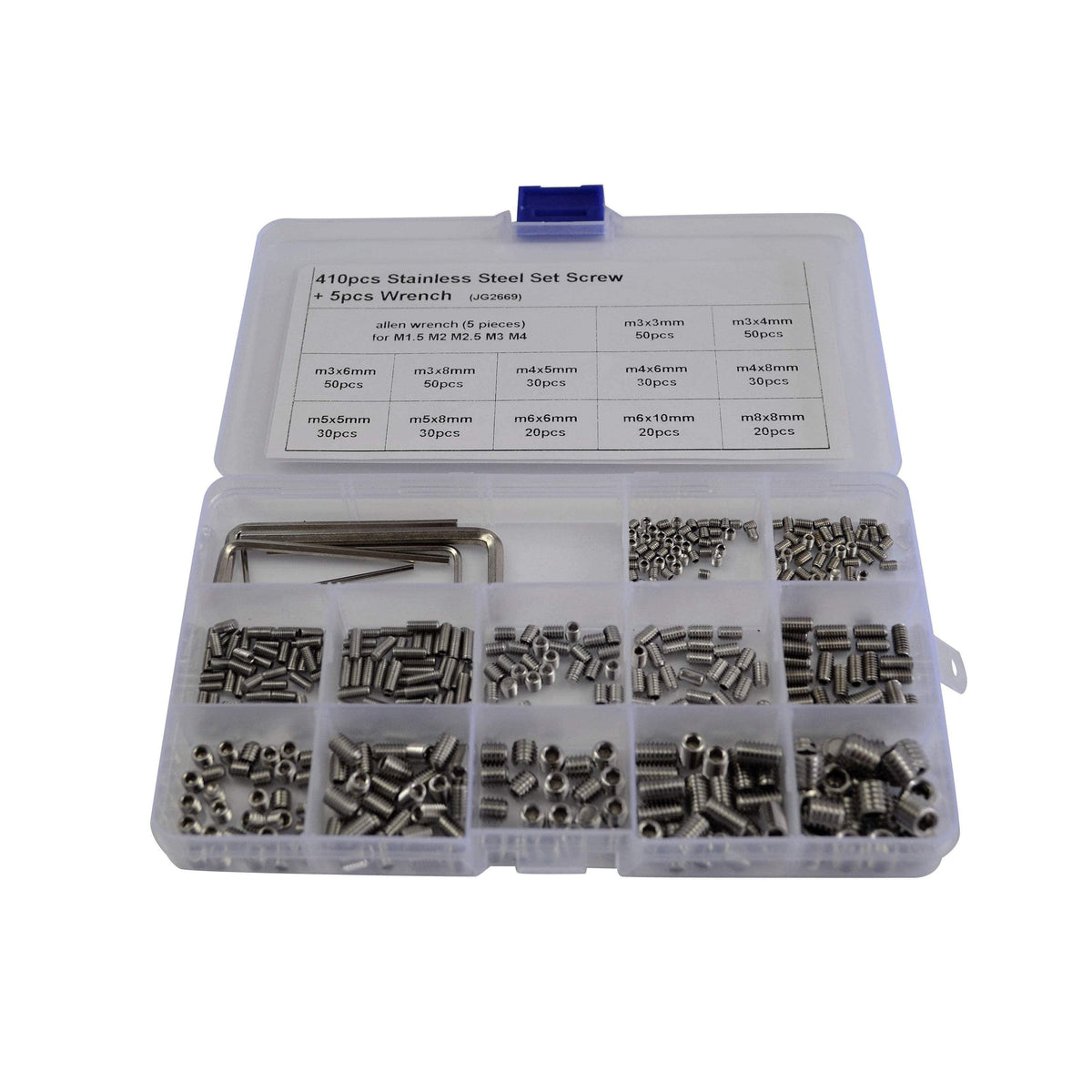 Twin Eagle Imports Grab Kits 410pc Stainless Steel Metric Grub Screws Grab Kit