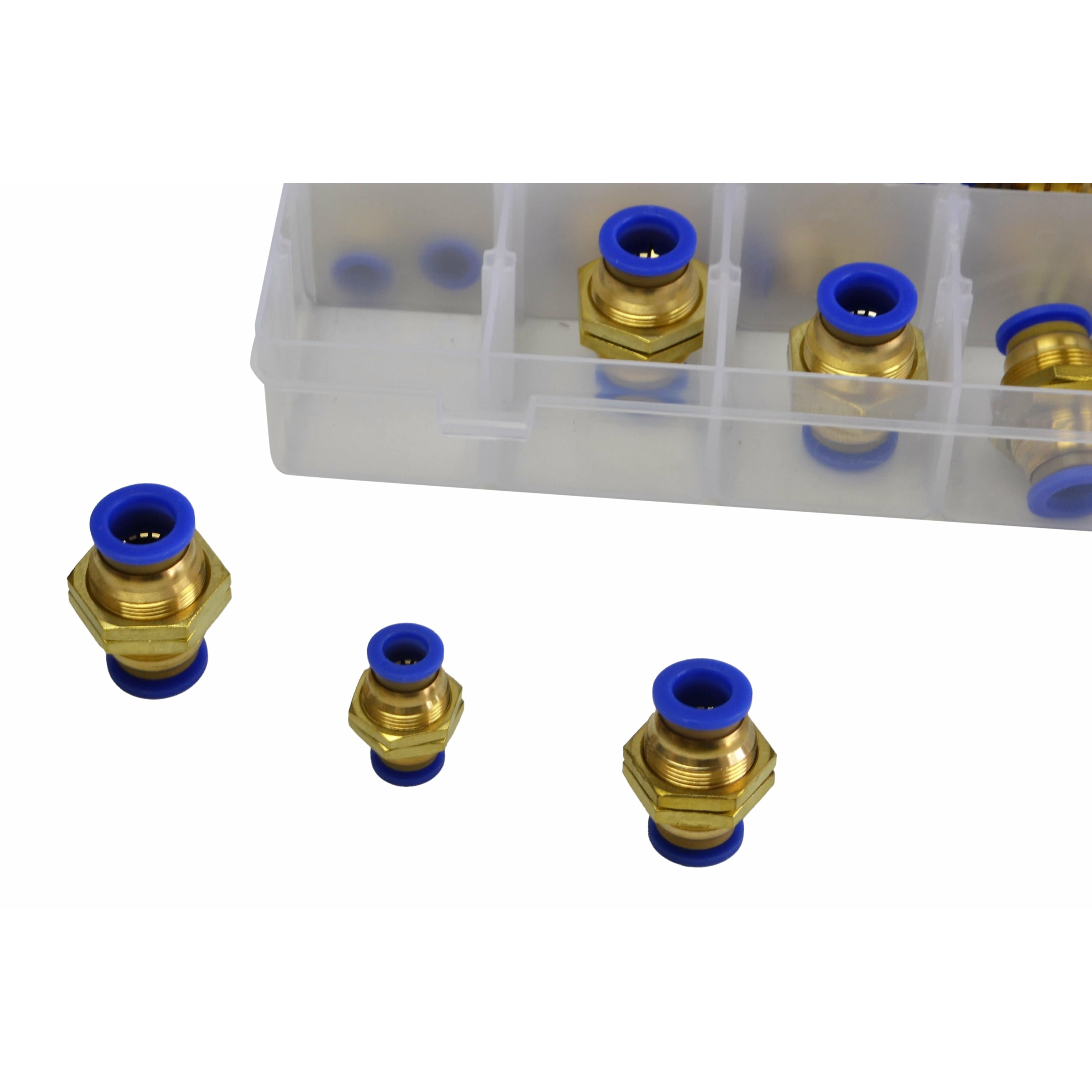 Twin Eagle Imports Grab Kits 46pc Push in Air Line Nylon Hose Bulkhead Joiner Metric Quick Connect Grab Kit Assortment
