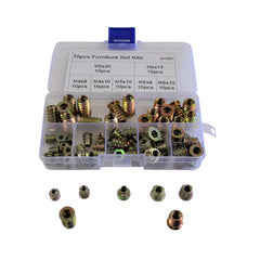 Twin Eagle Imports Grab Kits 70pc Metric Zinc Alloy Furniture Inserts Grab Kit Assortment