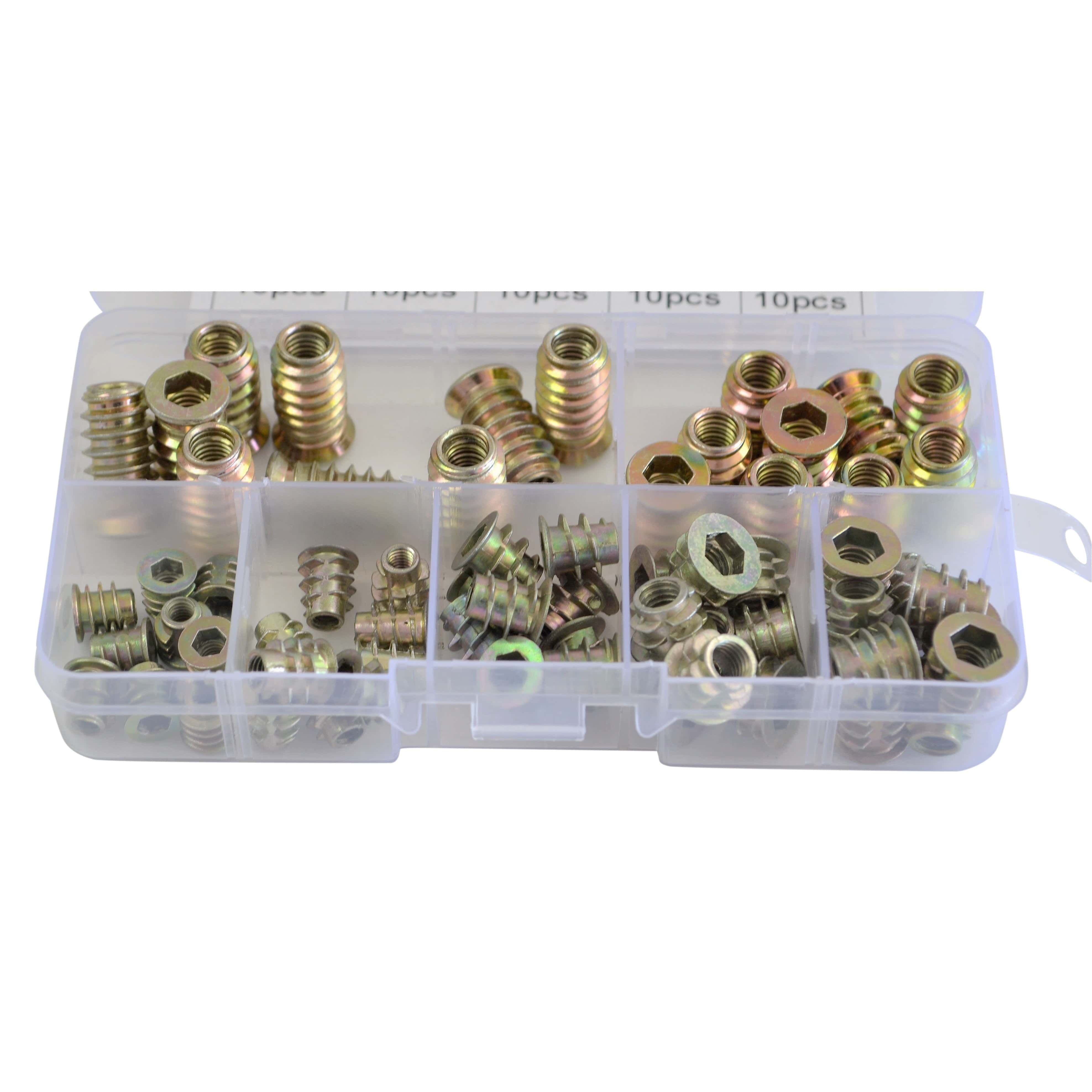 Twin Eagle Imports Grab Kits 70pc Metric Zinc Alloy Furniture Inserts Grab Kit Assortment