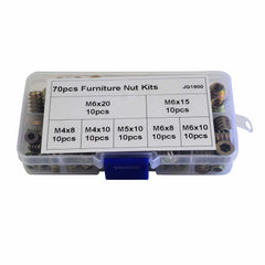 Twin Eagle Imports Grab Kits 70pc Metric Zinc Alloy Furniture Inserts Grab Kit Assortment