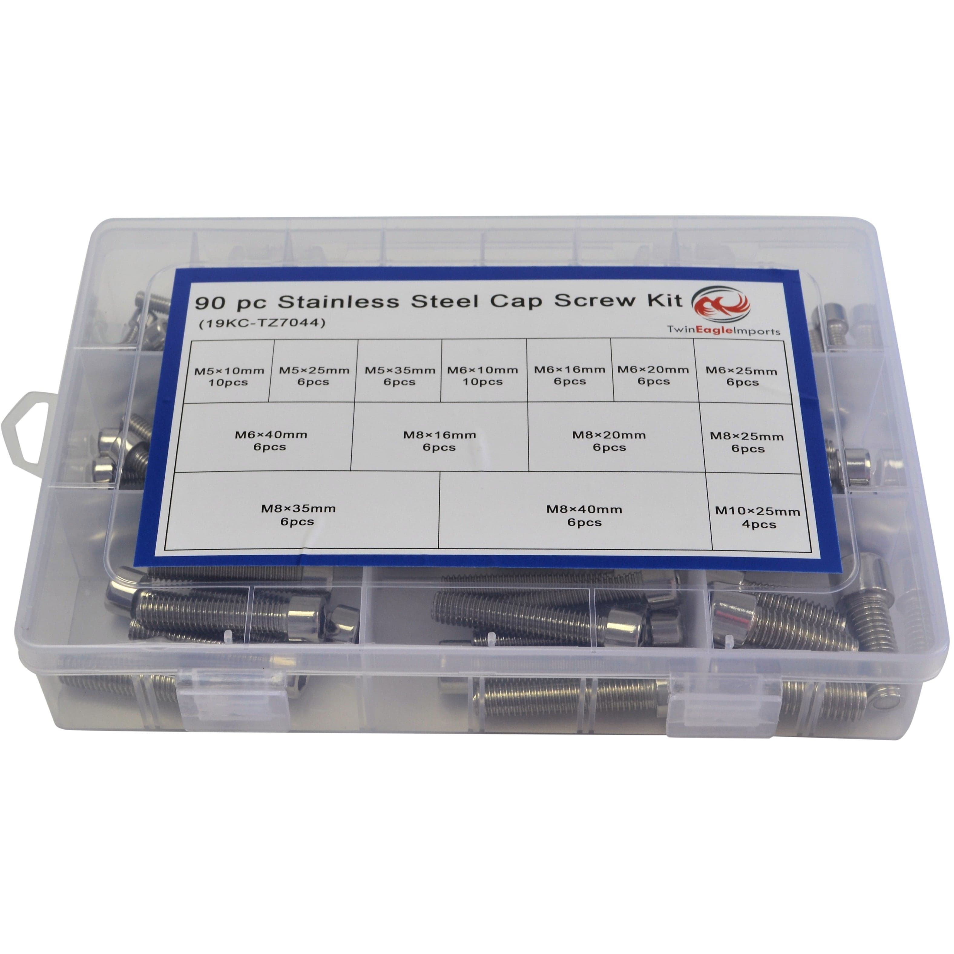 Twin Eagle Imports Grab Kits 90pc Stainless Steel Cap Screw Bolt Assortment  Grab Kit