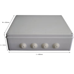 Twin Eagle Imports Junction Box 400x350x120 mm ABS Plastic IP65 Waterproof Junction Box