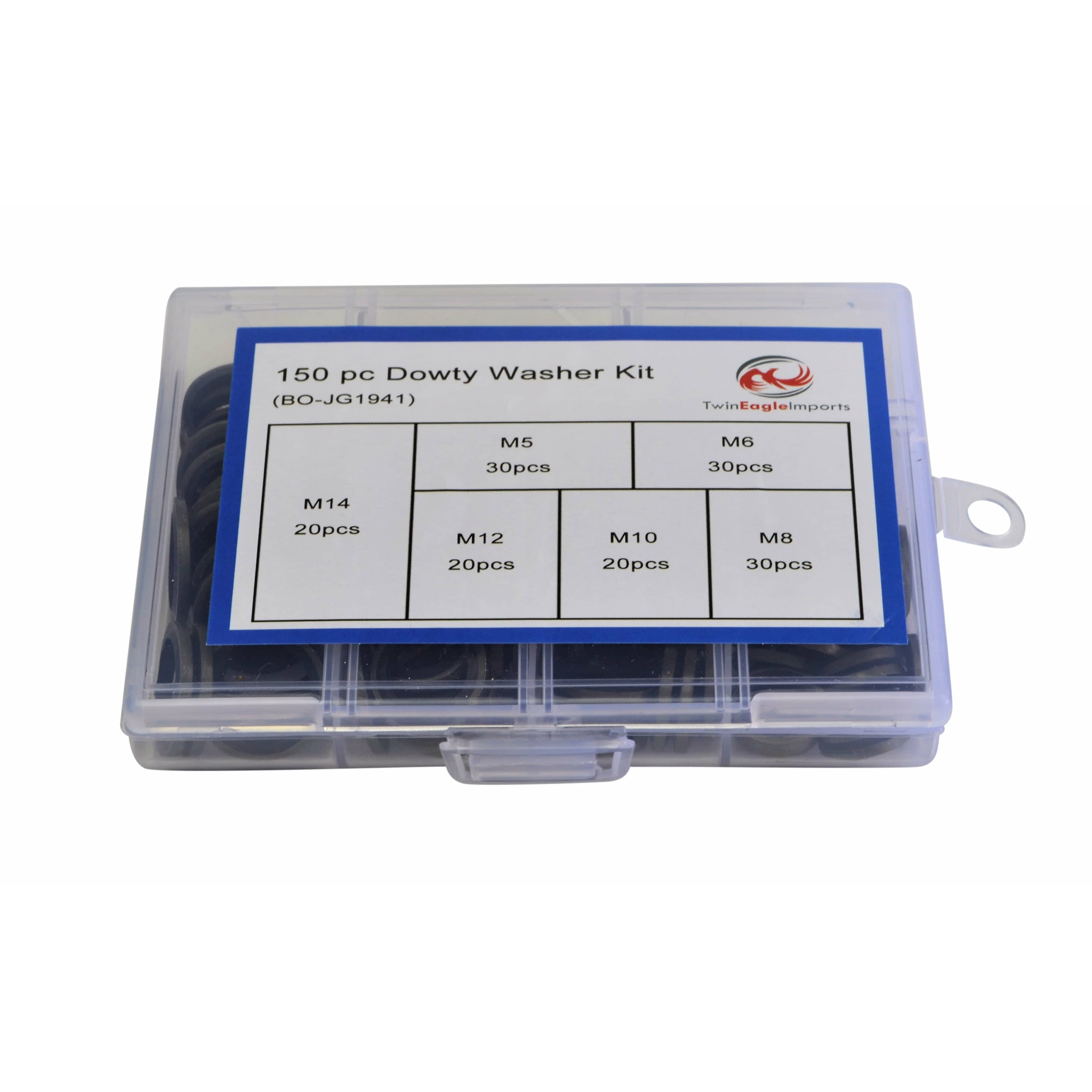 Twin Eagle Imports Washers 150pc Metric Dowty Washers Grab Kit Assortment