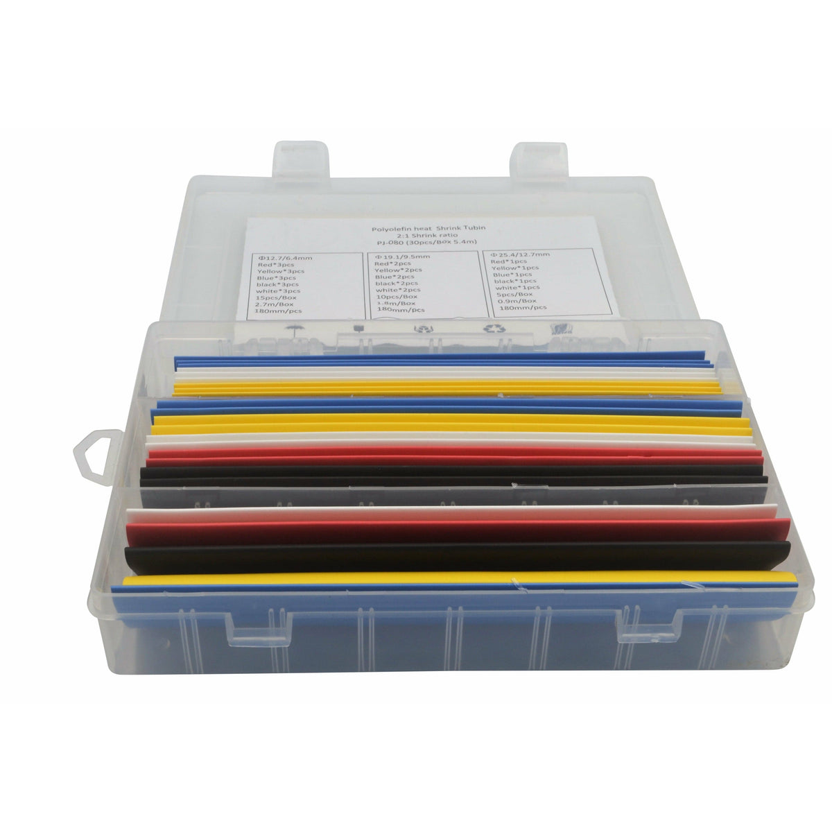 Twin Eagle Imports Wire Terminals & Connectors 30pc 2:1 Metric Polyolefin Large Heat Shrink Tubing Grab Kit Assortment